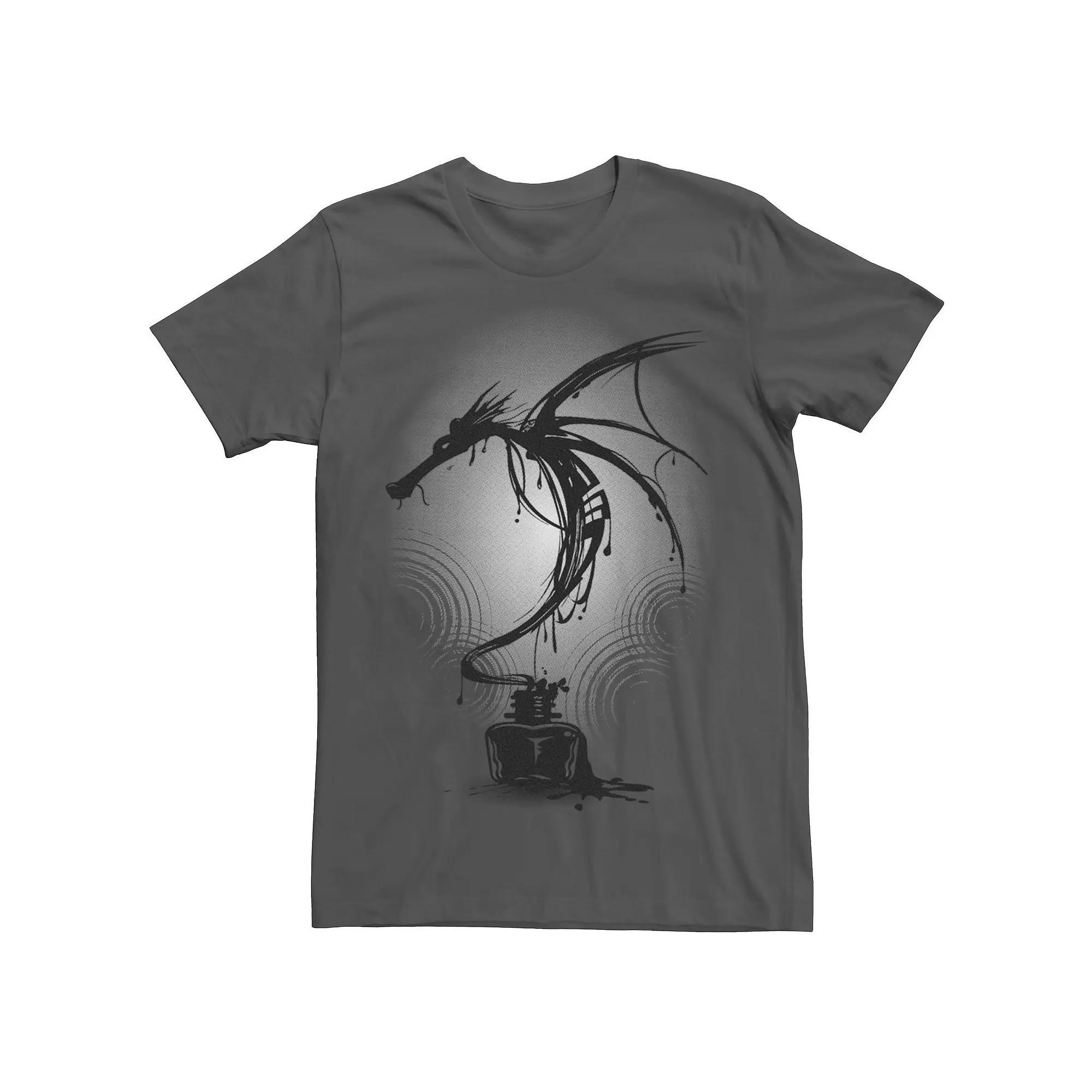 Men's Dragon Ink Graphic Tee, Size: Small, Grey Product Image