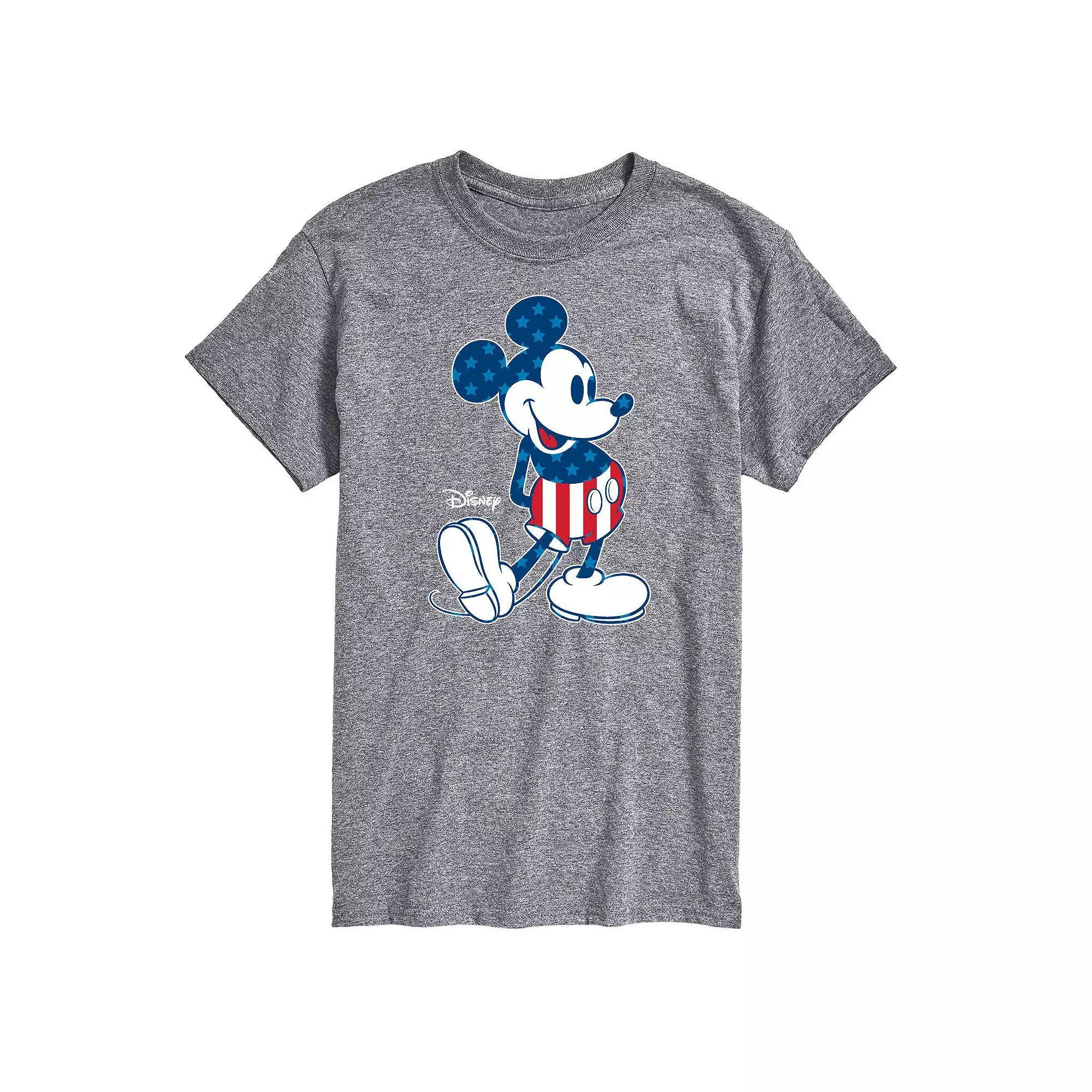 Disney's Mickey Mouse Men's Flag Graphic Tee, Size: XXL, Gray Product Image