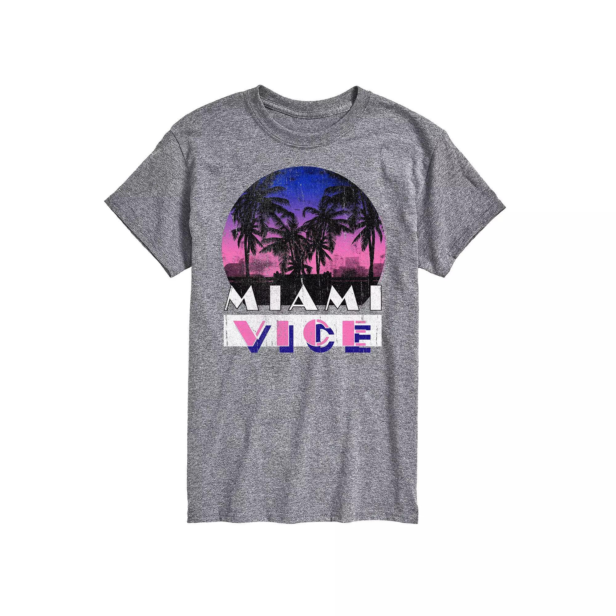 Big & Tall Miami Vice Vice Life Graphic Tee, Men's, Size: 5XB, Athletic Grey Product Image