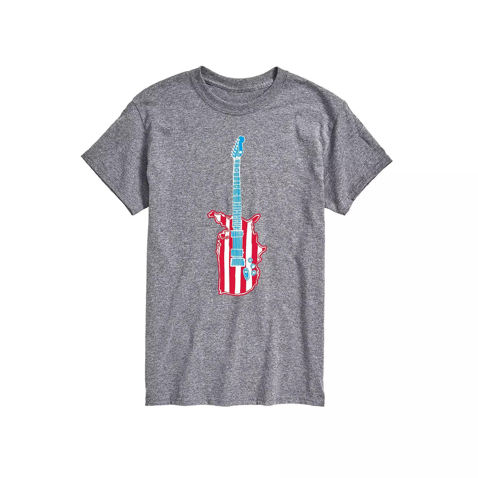 Men's USA Guitar Tee, Size: Medium, Gray Product Image