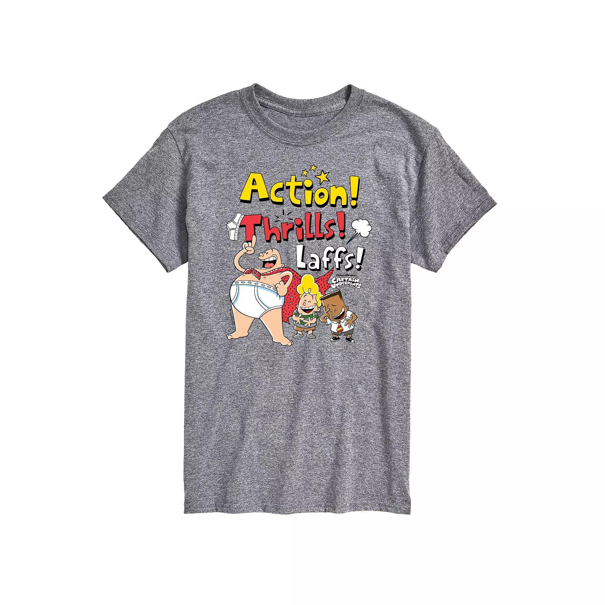 Big & Tall Captain Underpants Action Thrills Graphic Tee, Men's, Size: 3XL Tall, Gray Product Image