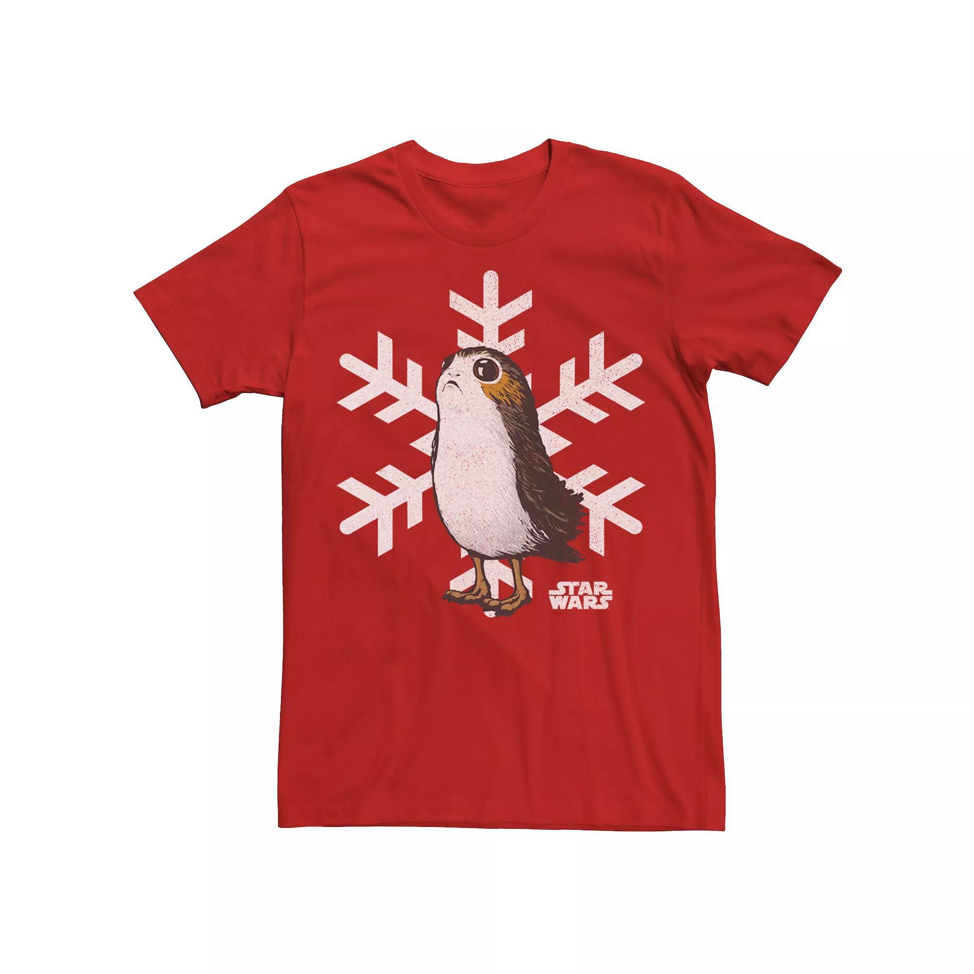 Men's Star Wars Porg Snowflake Holiday Tee,  Product Image