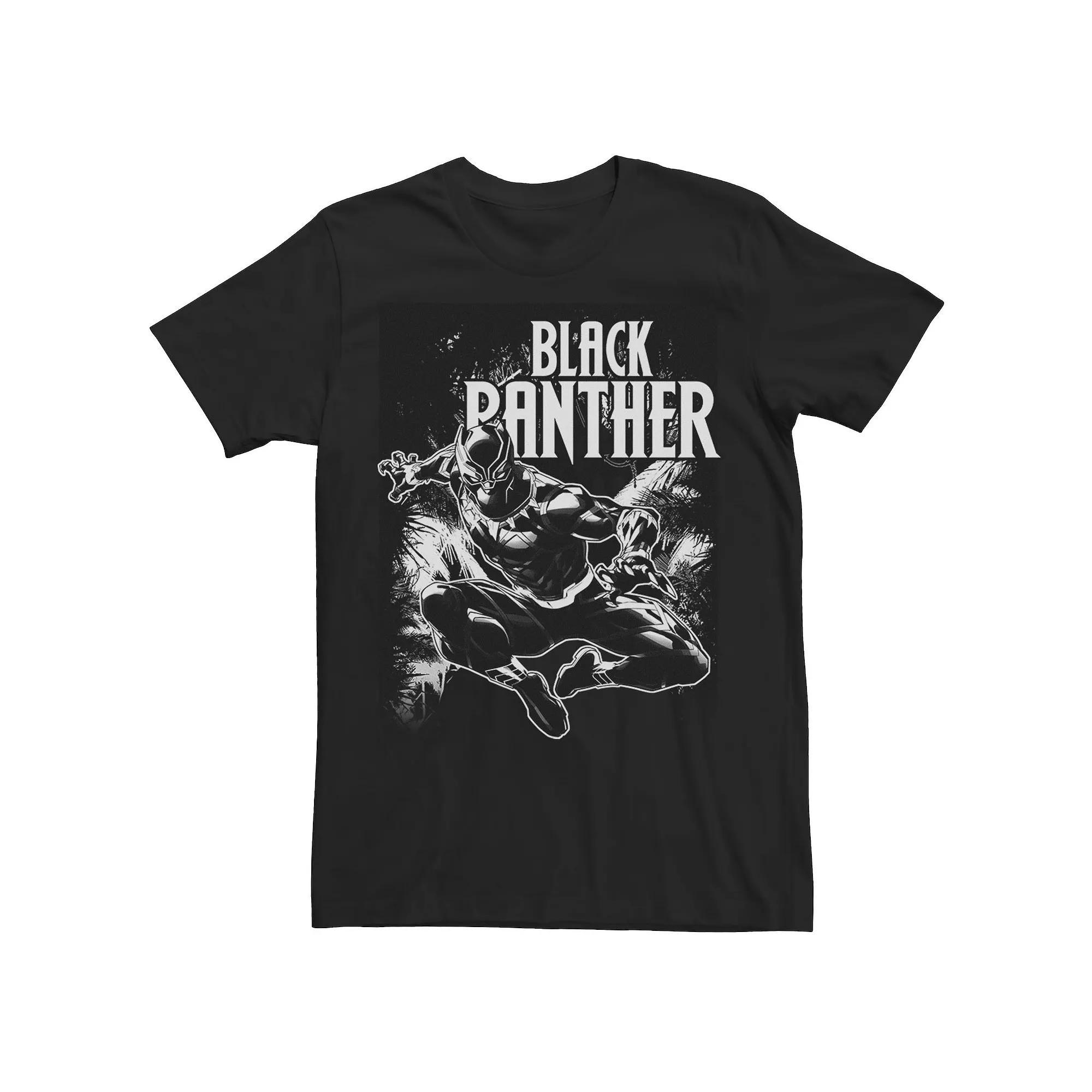 Men's Marvel Black Panther Tonal Whiteout Frontward Leap Tee,  Product Image