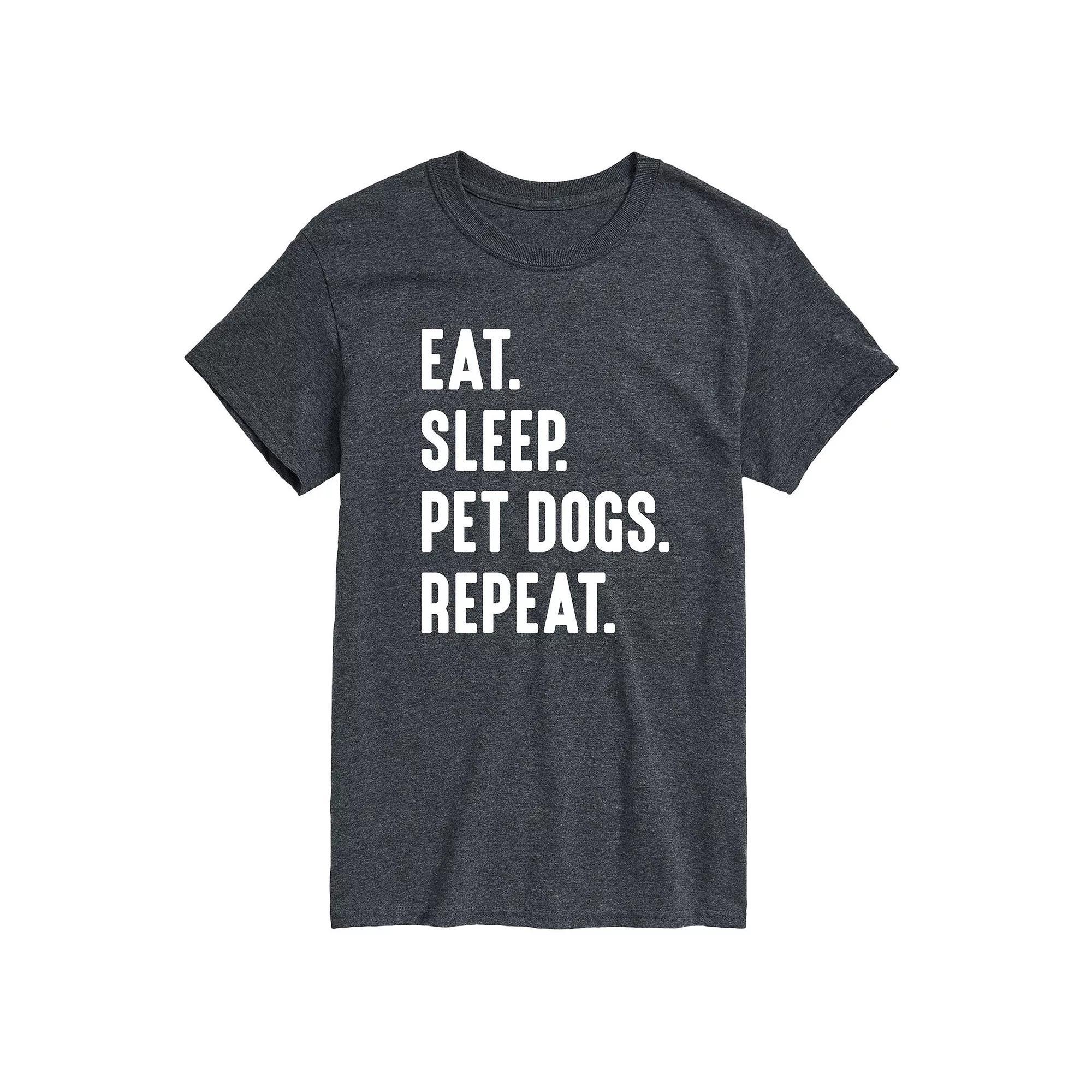 Men's Eat Sleep Pet Dogs Repeat Tee,  Product Image