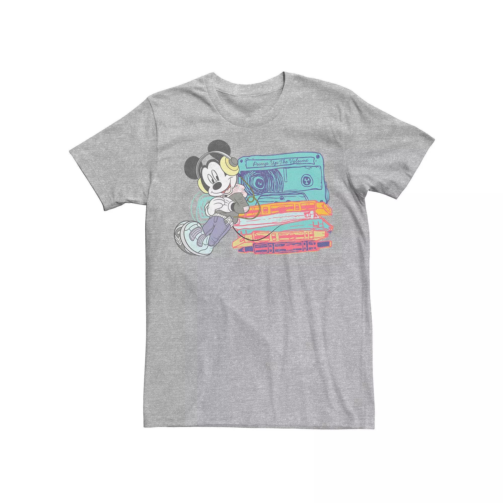 Disney's Mickey And Friends Mixtape Mickey Mouse Men's Tee, Size: 3XL, Athletic Grey Product Image