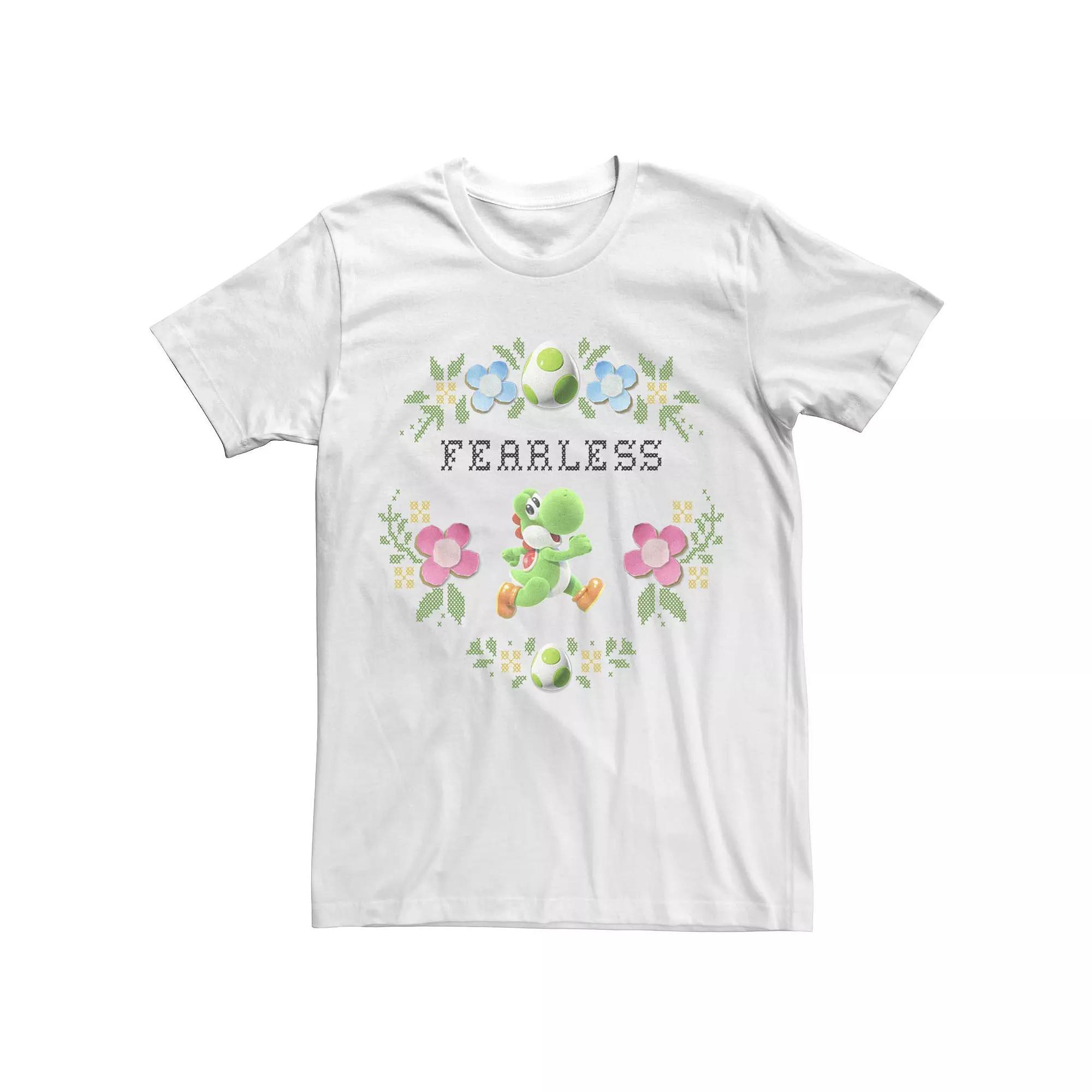Men's Nintendo Yoshi Fearless Flower Tee, Size: XL, White Product Image