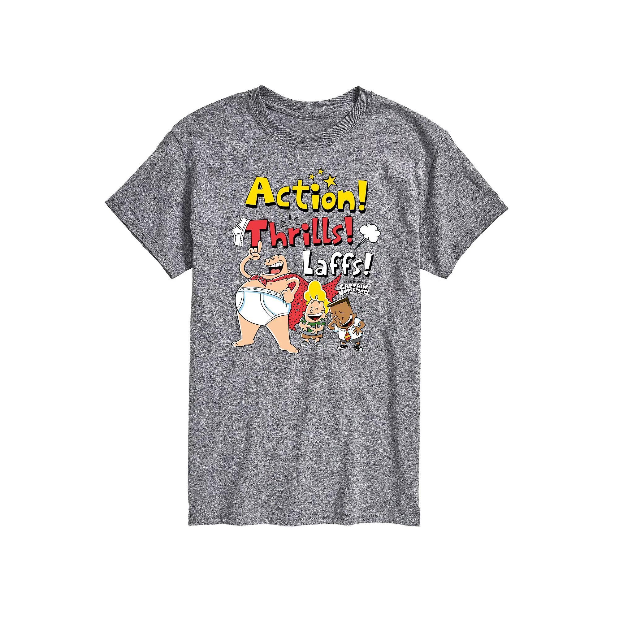 Big & Tall Captain Underpants Action Thrills Graphic Tee, Men's,  Product Image