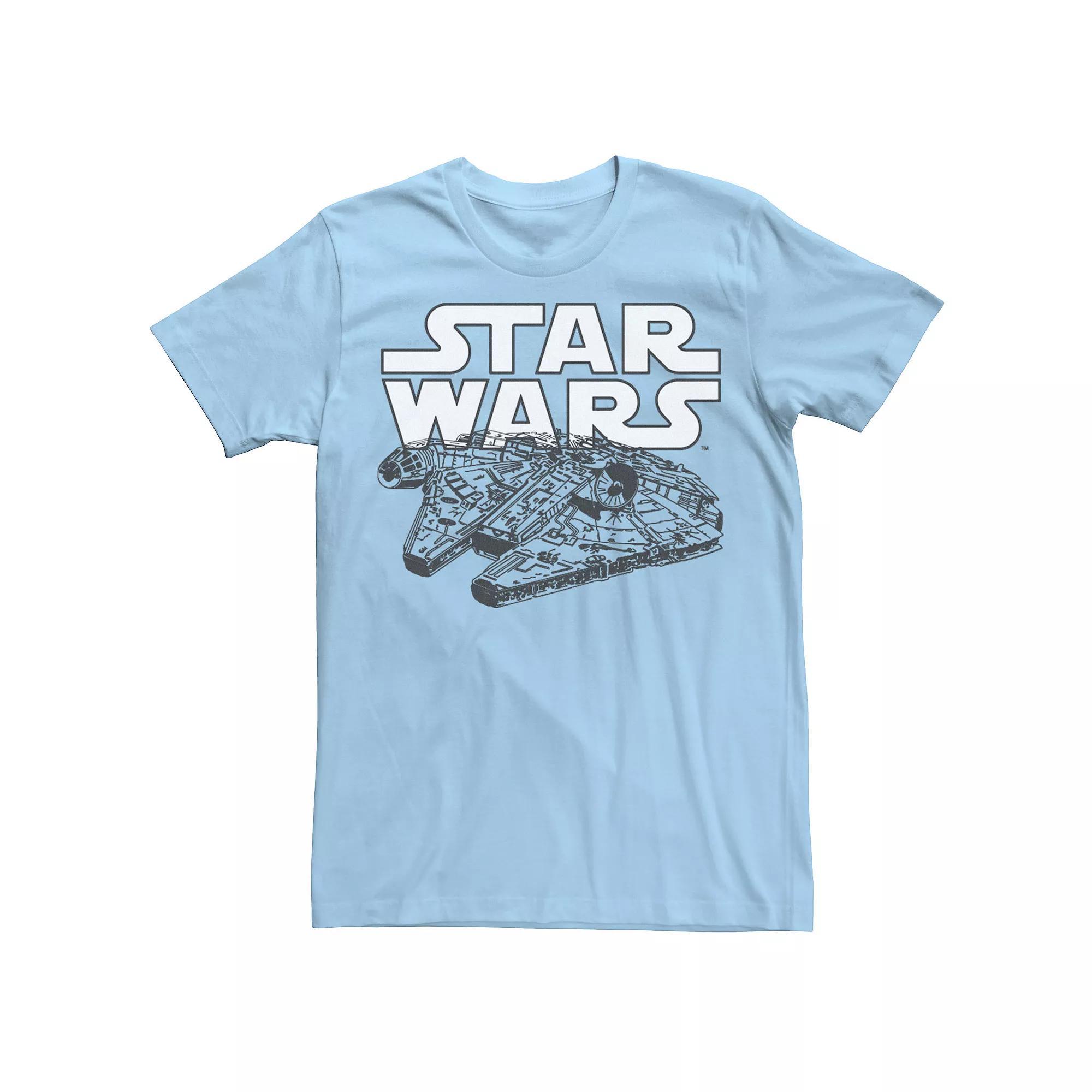Men's Star Wars Millennium Falcon Line Art Logo Tee,  Product Image
