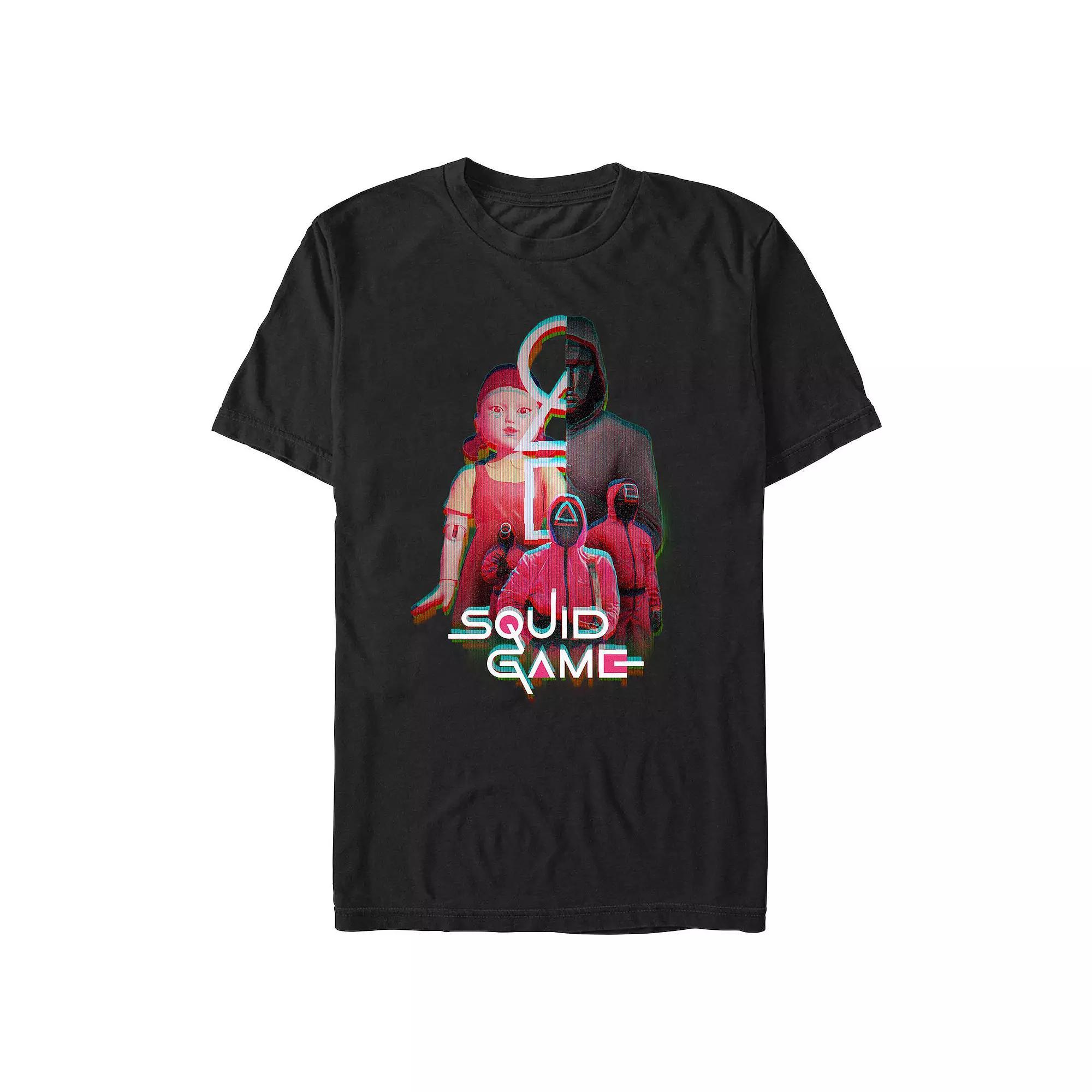 Men's Squid Game Character Glitch Graphic Tee, Size: XL, Black Product Image
