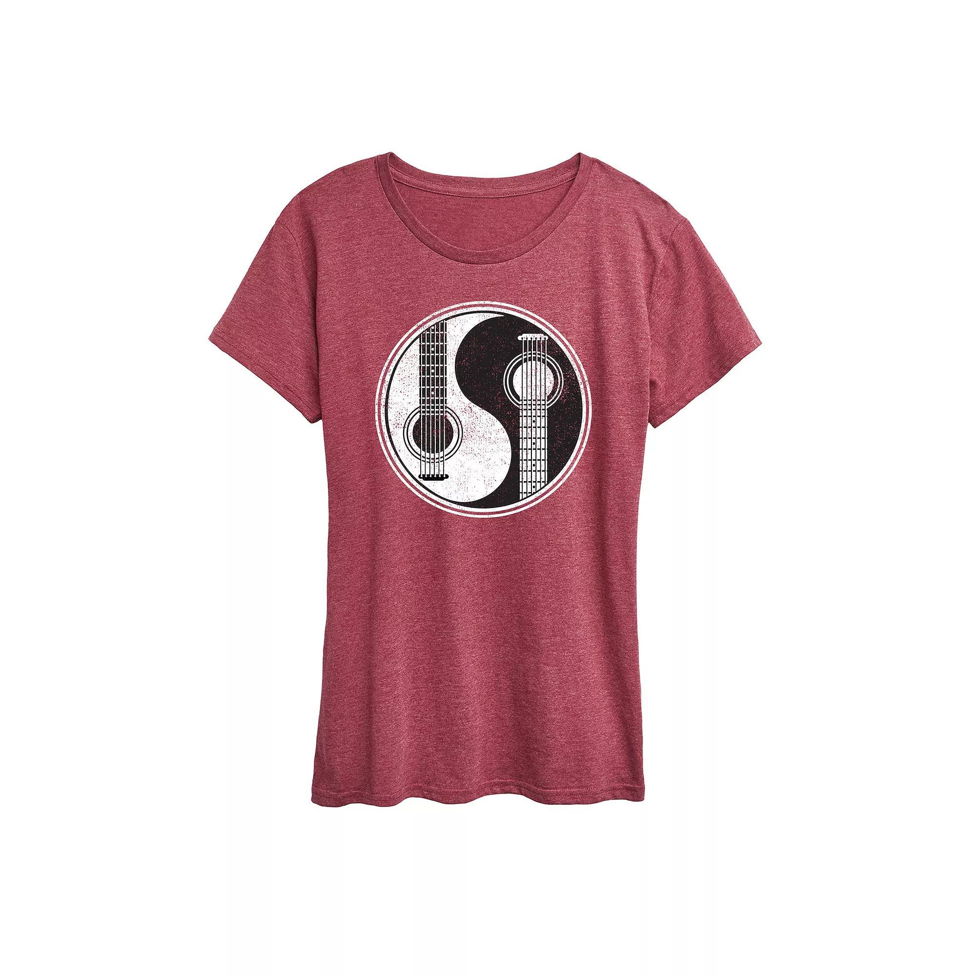 Women's Yin Yang Guitar Graphic Tee,  Product Image