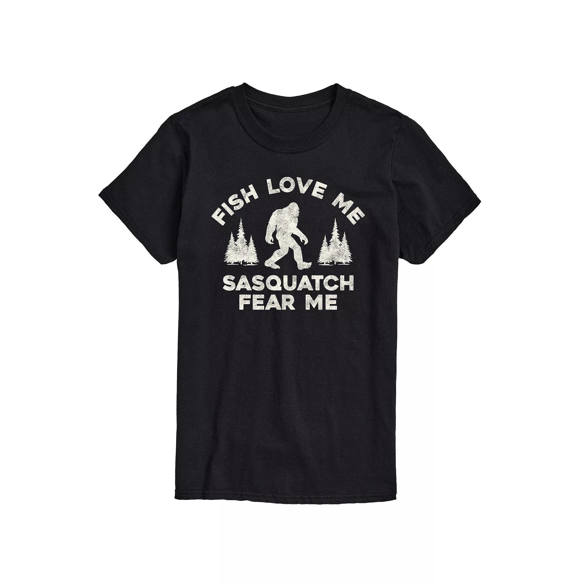 Men's Sasquatch Fear Me Fish Love Me Graphic Tee,  Product Image