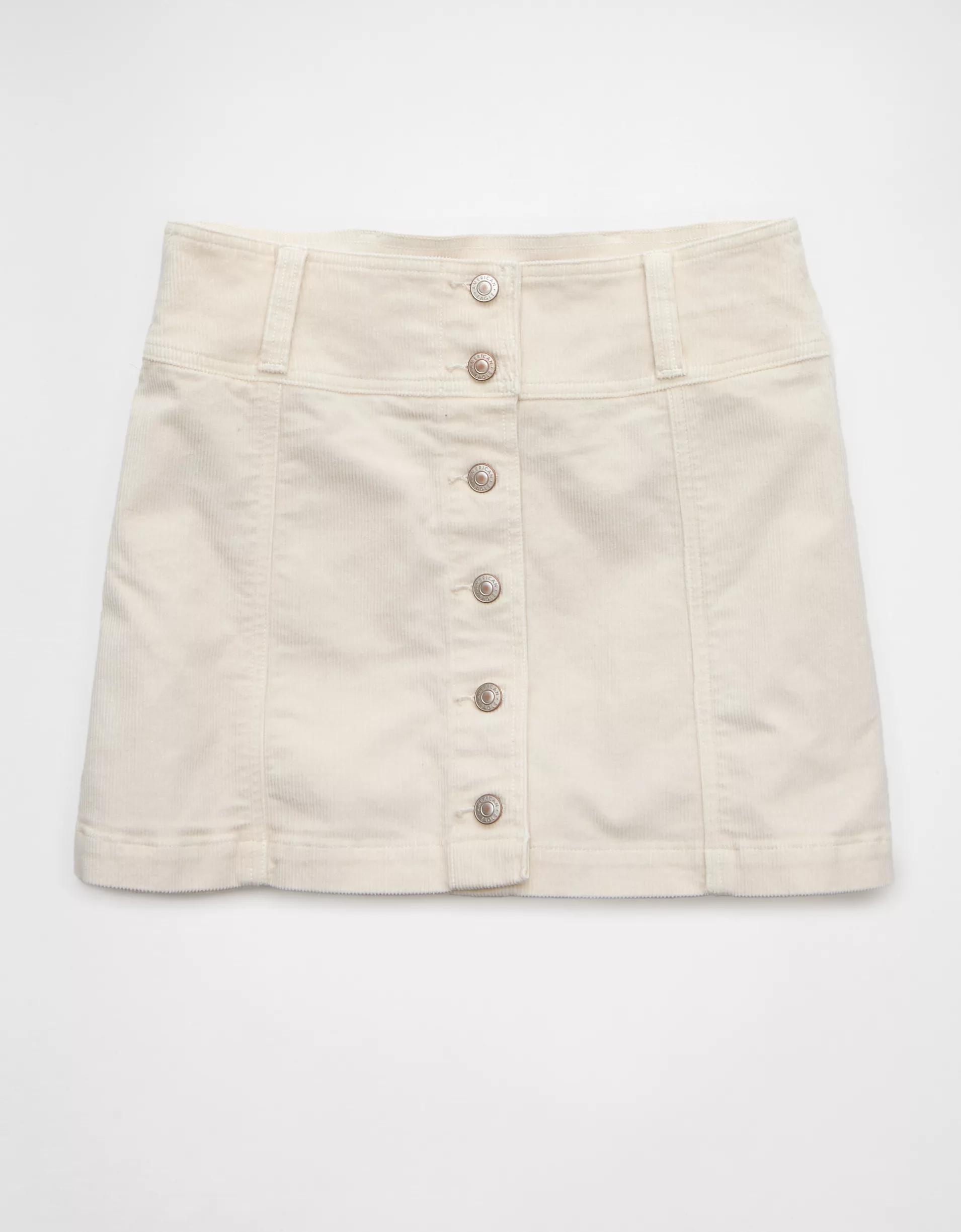 AE High-Waisted A-Line Corduroy Mini Skirt Product Image