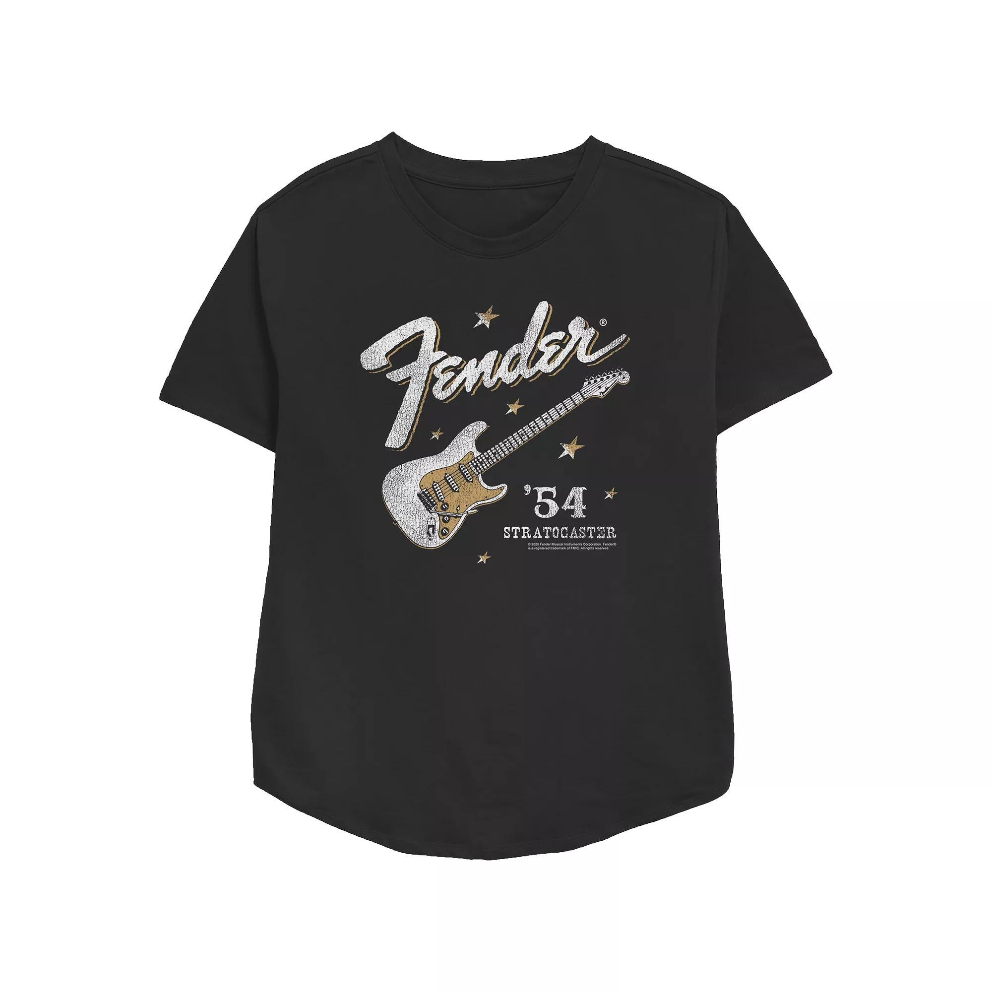 Women's Fender '54 Stratocaster Relaxed Fit Graphic Tee, Girl's, Size: XS, Black Product Image