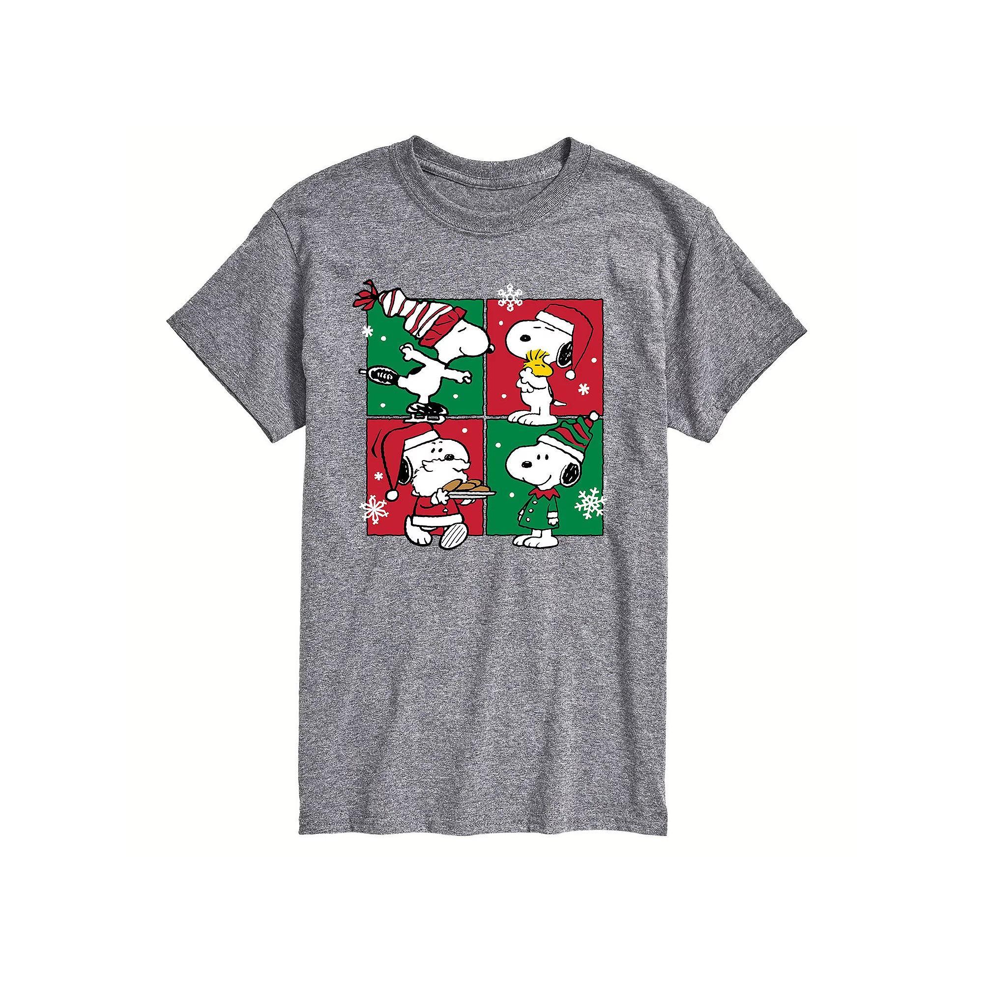 Men's Peanuts Christmas Grid Tee,  Product Image