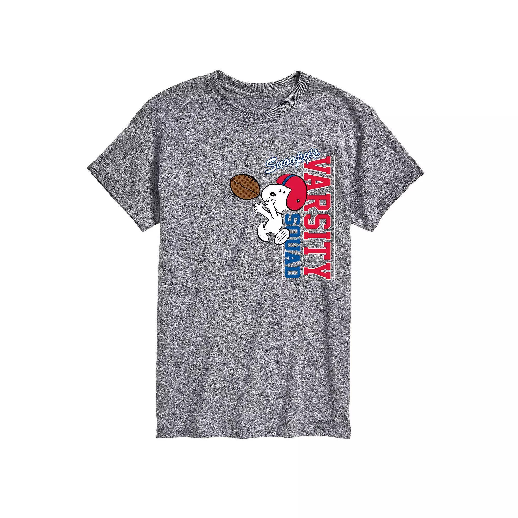 Men's Peanuts Varsity Squad Tee, Size: XS, Gray Product Image