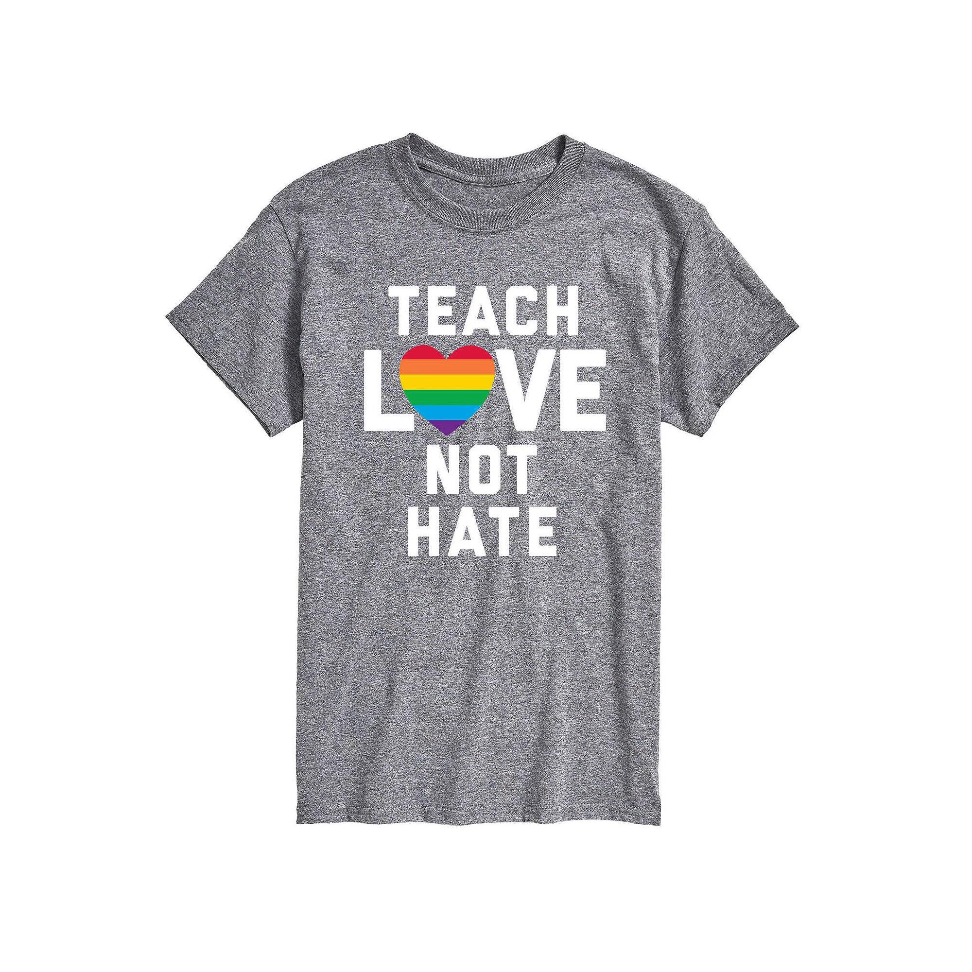 Men's Teach Love Not Hate Tee, Size: XL, Gray Product Image