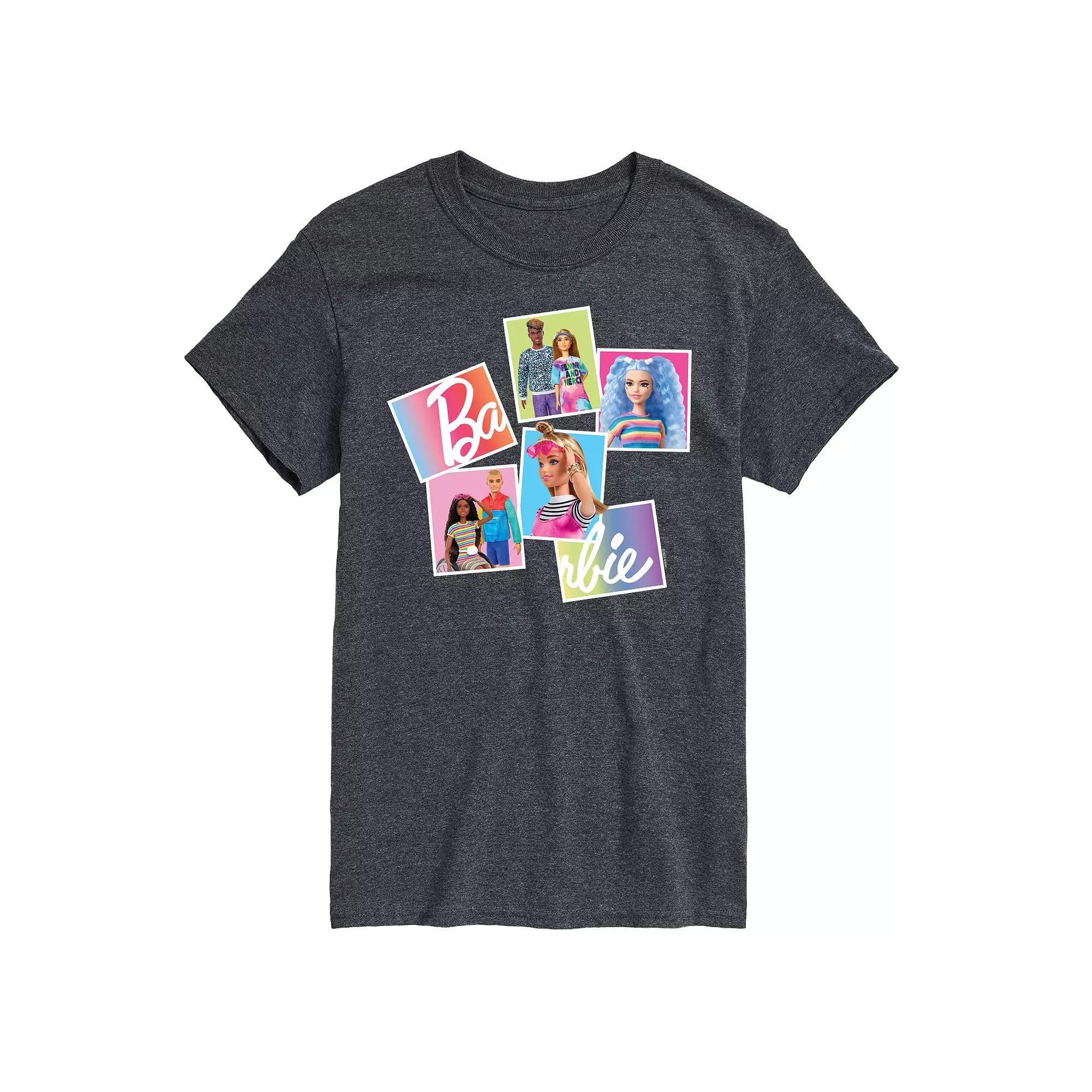 Men's Barbie Photoreal Collage Graphic Tee, Size: XL, Gray Product Image