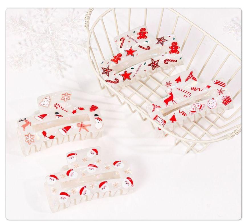 Christmas Pattern Printed PVC Hair Claw Clips (Various Designs) Product Image