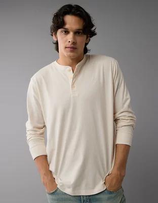 AE Long-Sleeve Henley T-Shirt Product Image