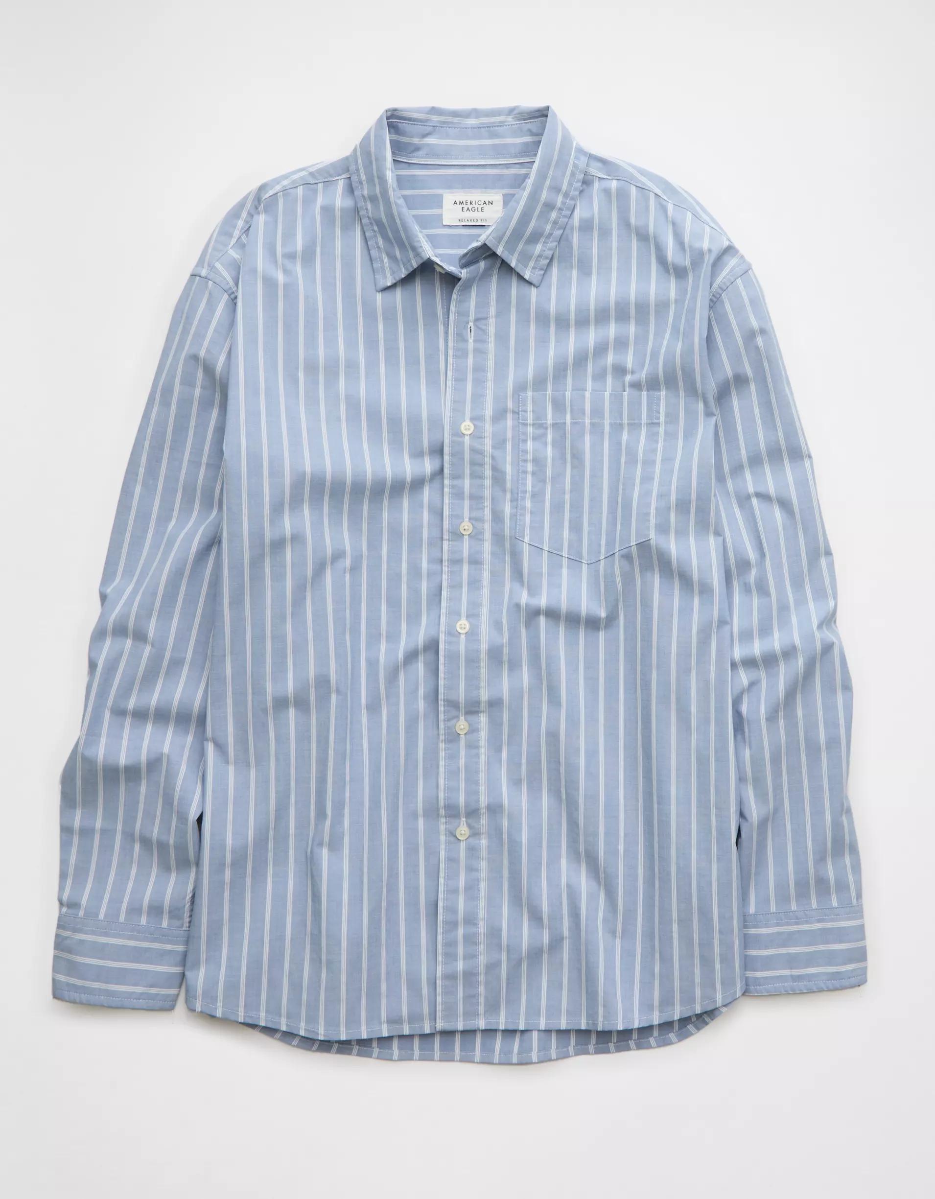AE Everyday Relaxed Poplin Button-Up Shirt Product Image