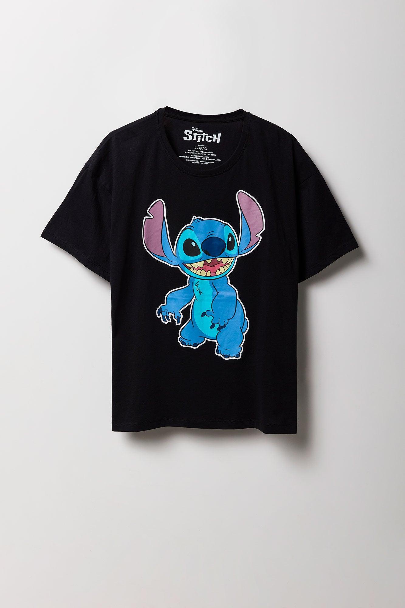 Stitch Graphic Black Boyfriend T-Shirt Female Product Image