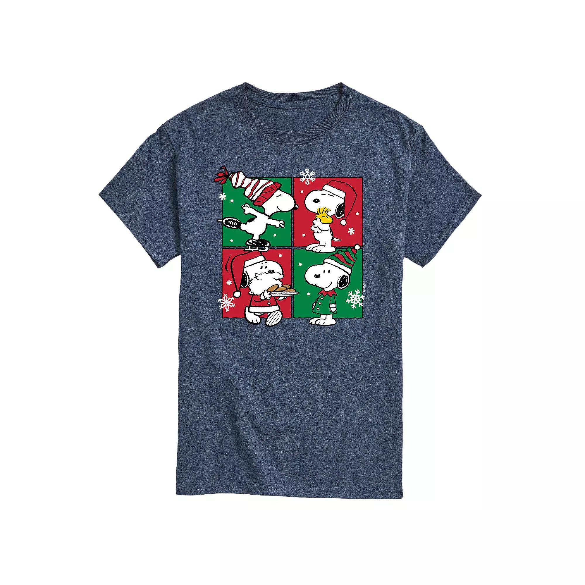 Men's Peanuts Christmas Grid Tee,  Product Image