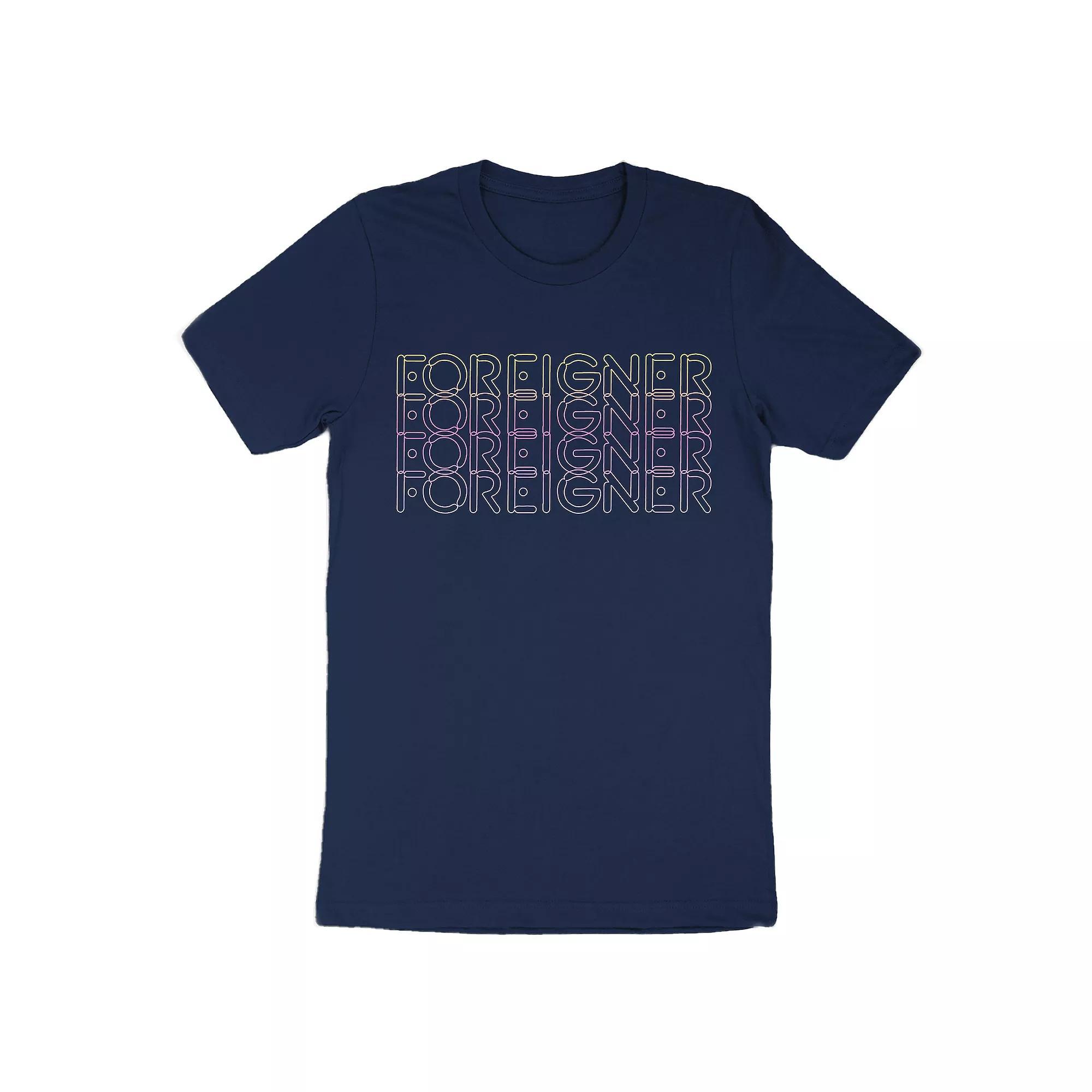 Men's Foreigner Overlap Logo Tee, Size: XL, Blue Product Image