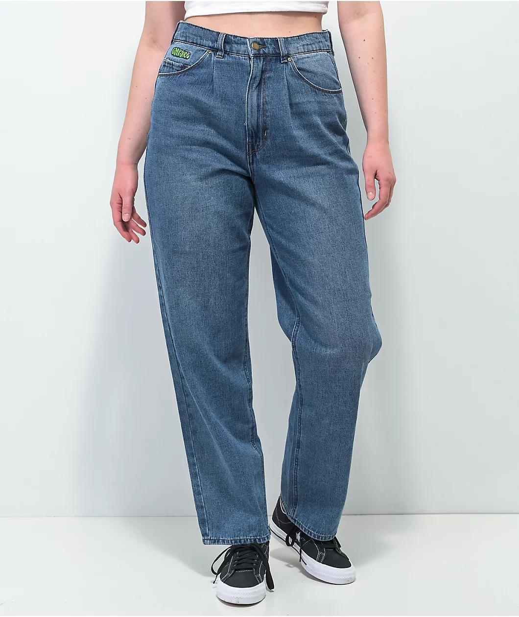 Empyre Tori 90s Medium Wash Denim Skate Jeans Product Image