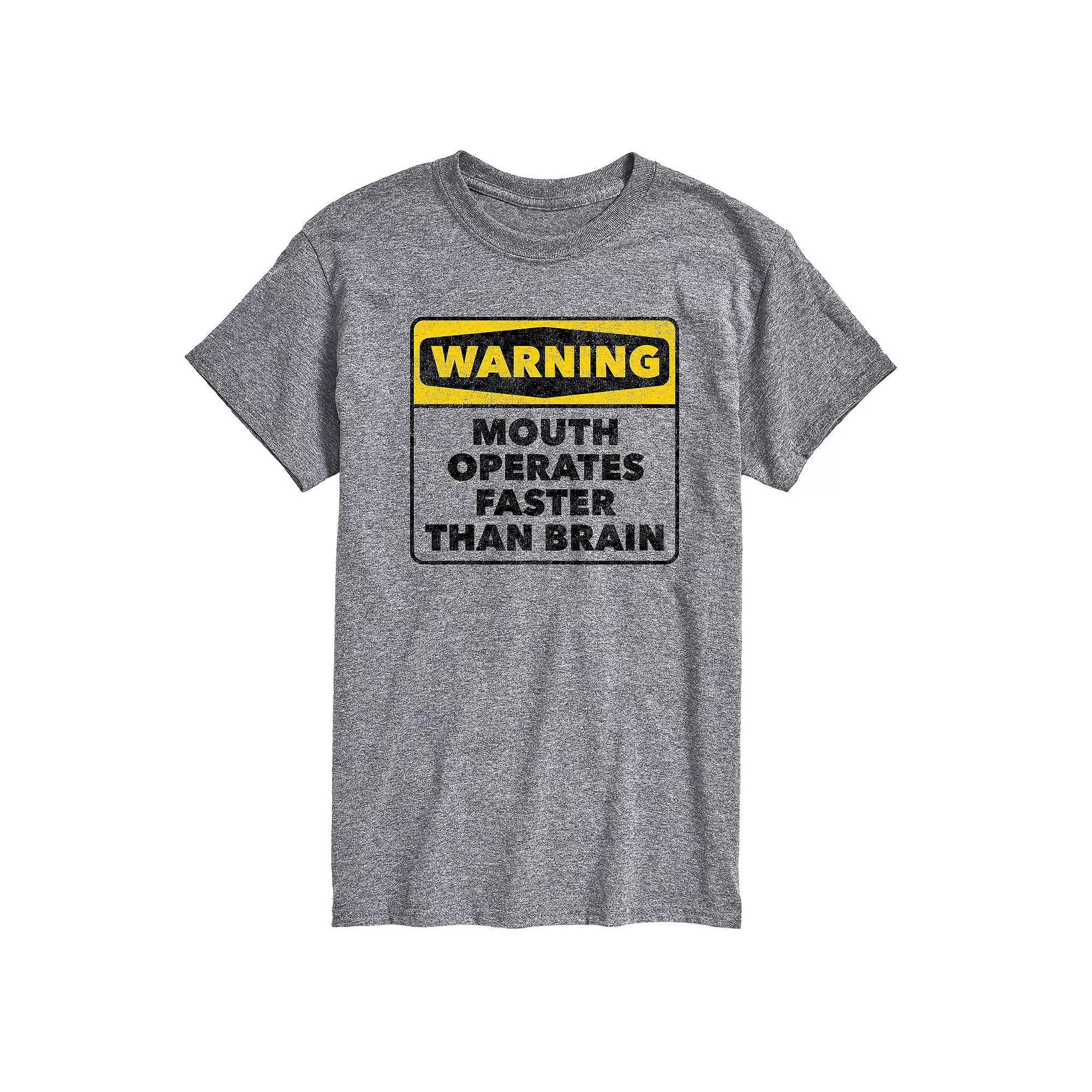 Men's Warning Mouth Faster Than Brain Graphic Tee,  Product Image