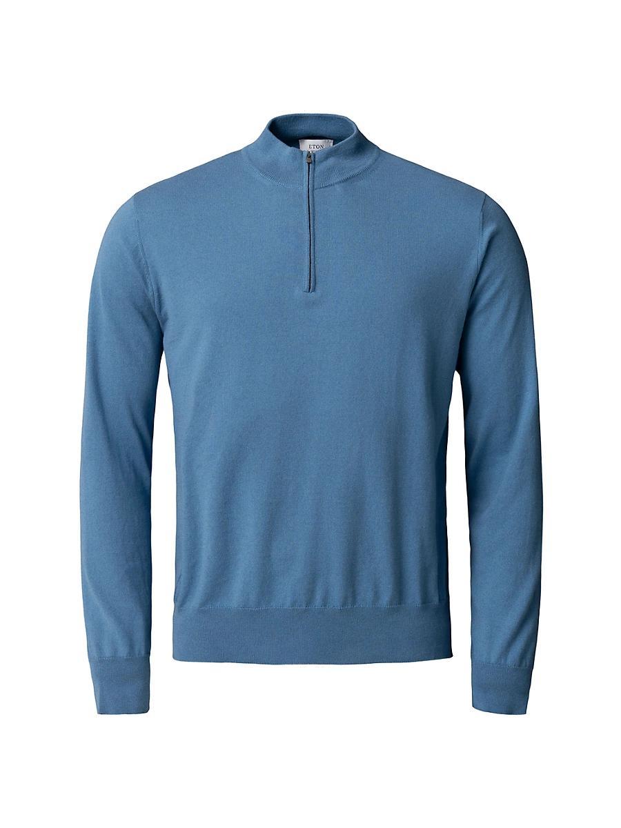 Mens Cotton-Cashmere Fine Weave Quarter-Zip Sweater Product Image