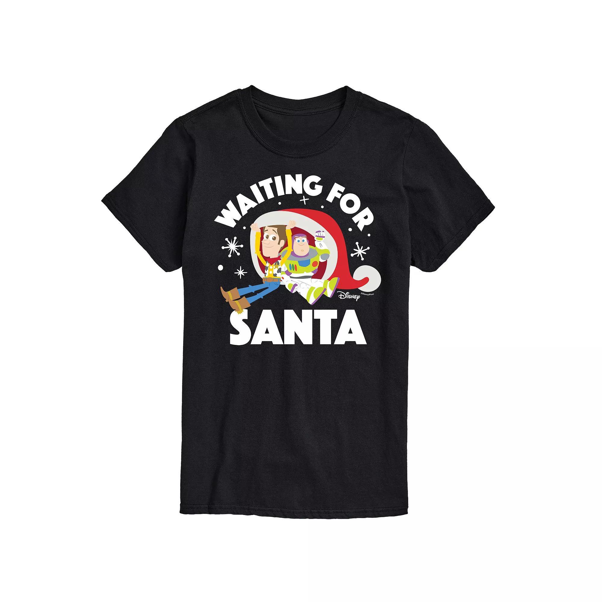 Disney / Pixar's Toy Story Woody & Buzz Lightyear Men's Waiting For Santa Graphic Tee,  Product Image