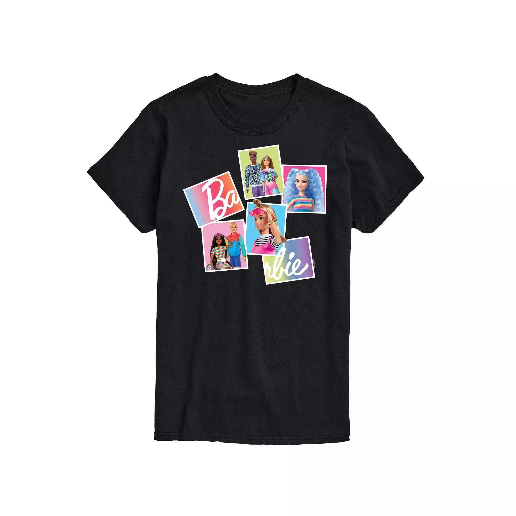 Men's Barbie Photoreal Collage Graphic Tee, Size: Medium, Black Product Image