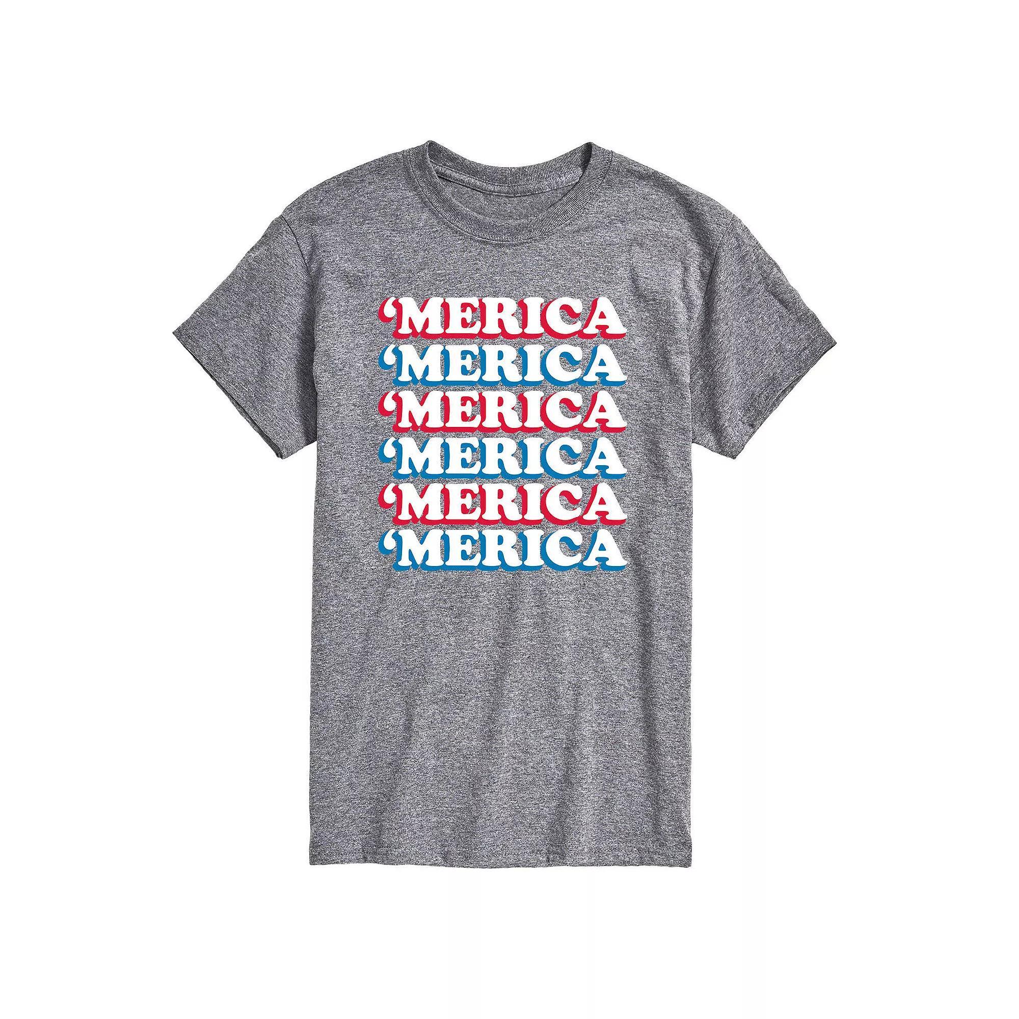 Big & Tall Merica Stacked Tee, Men's,  Product Image