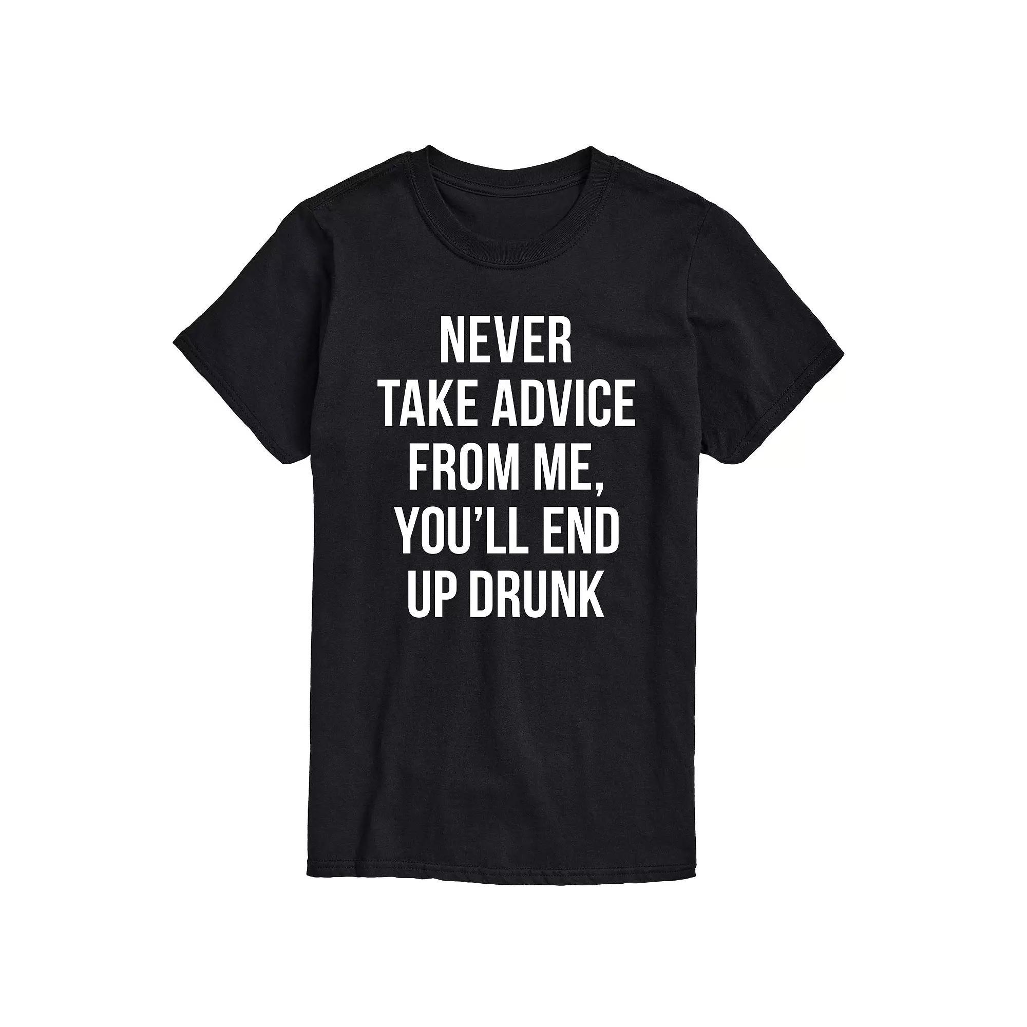 Big & Tall Never Take Advice From Me Drunk Graphic Tee, Men's,  Product Image