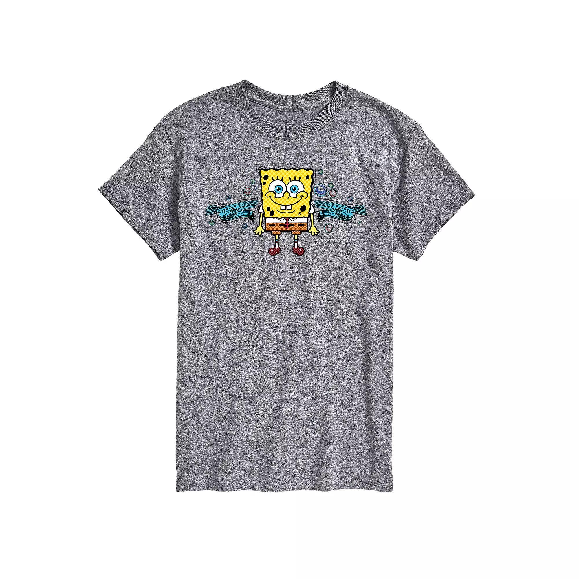 Big & Tall SpongeBob SquarePants Bubbly Short Sleeve Graphic Tee, Men's, Size: 3XB, Gray Product Image