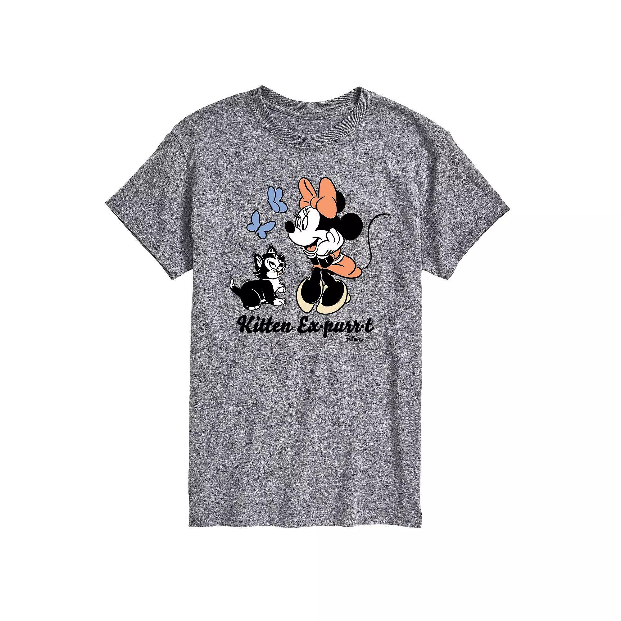 Disney's Minnie Mouse & Figaro Men's Kitten Expurrt Graphic Tee,  Product Image