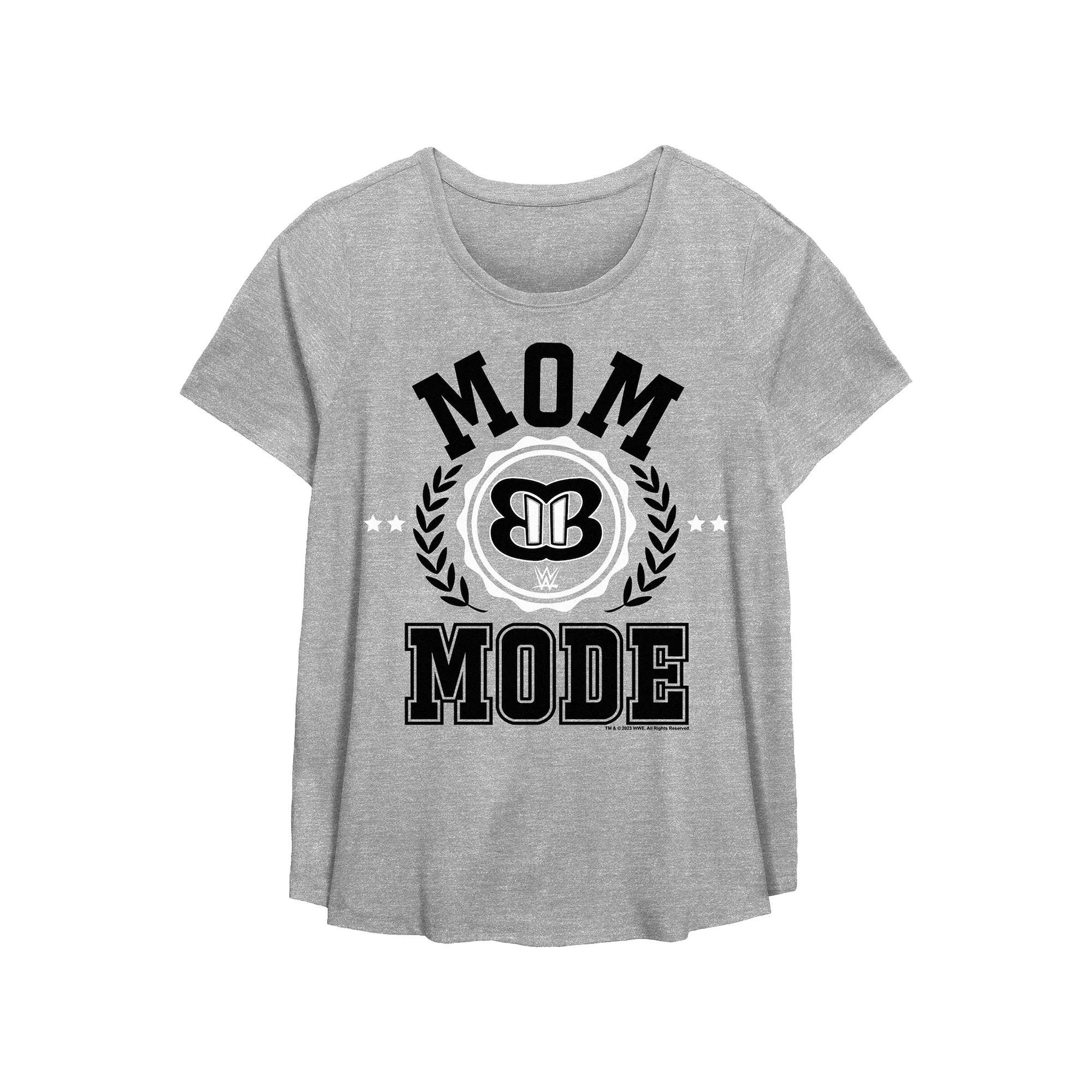 Plus Size WWE Mom Mode Graphic Tee, Women's, Size: 4XL, Grey Gray Product Image