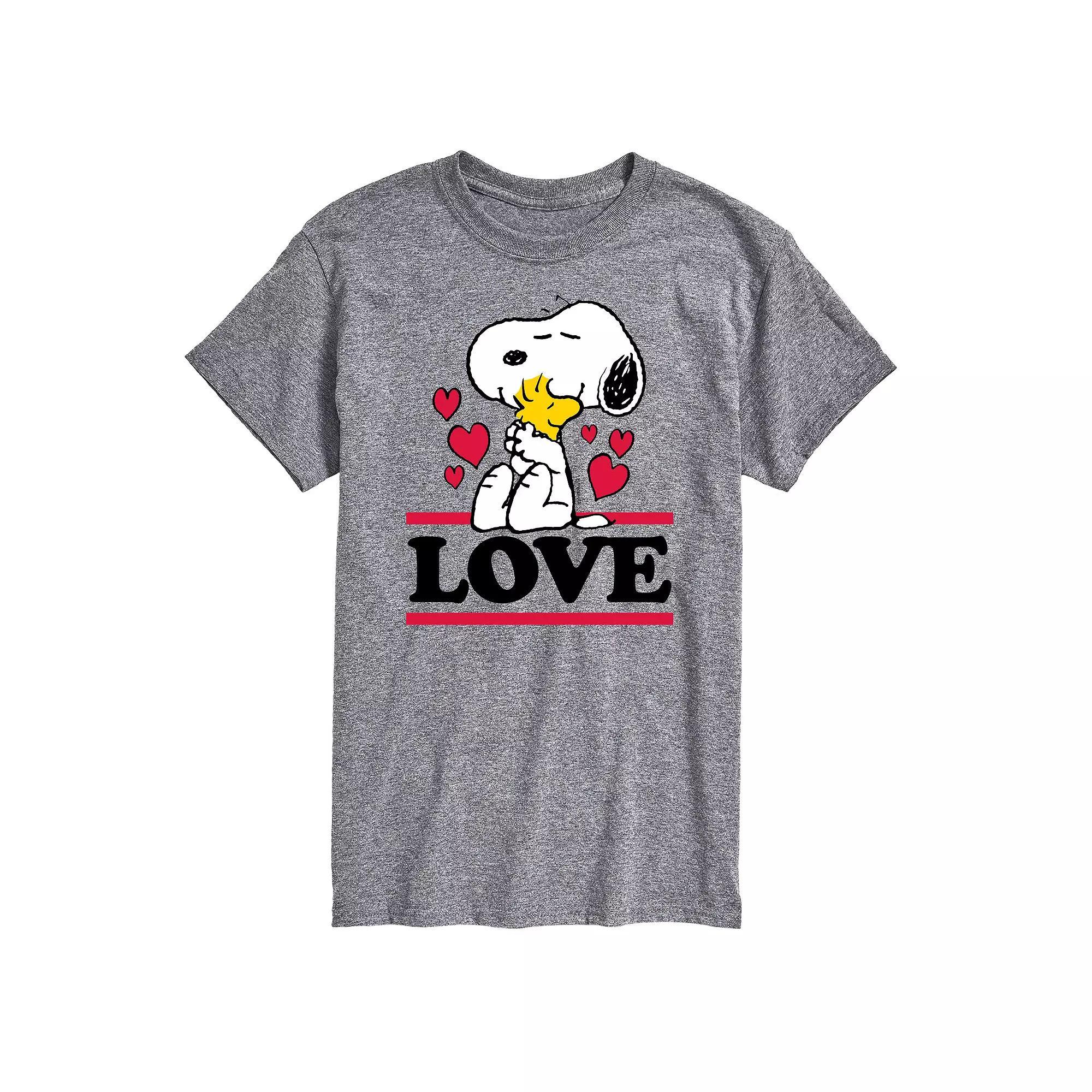 Men's Peanuts Love Snoopy Woodstock Tee, Size: Small, Gray Product Image