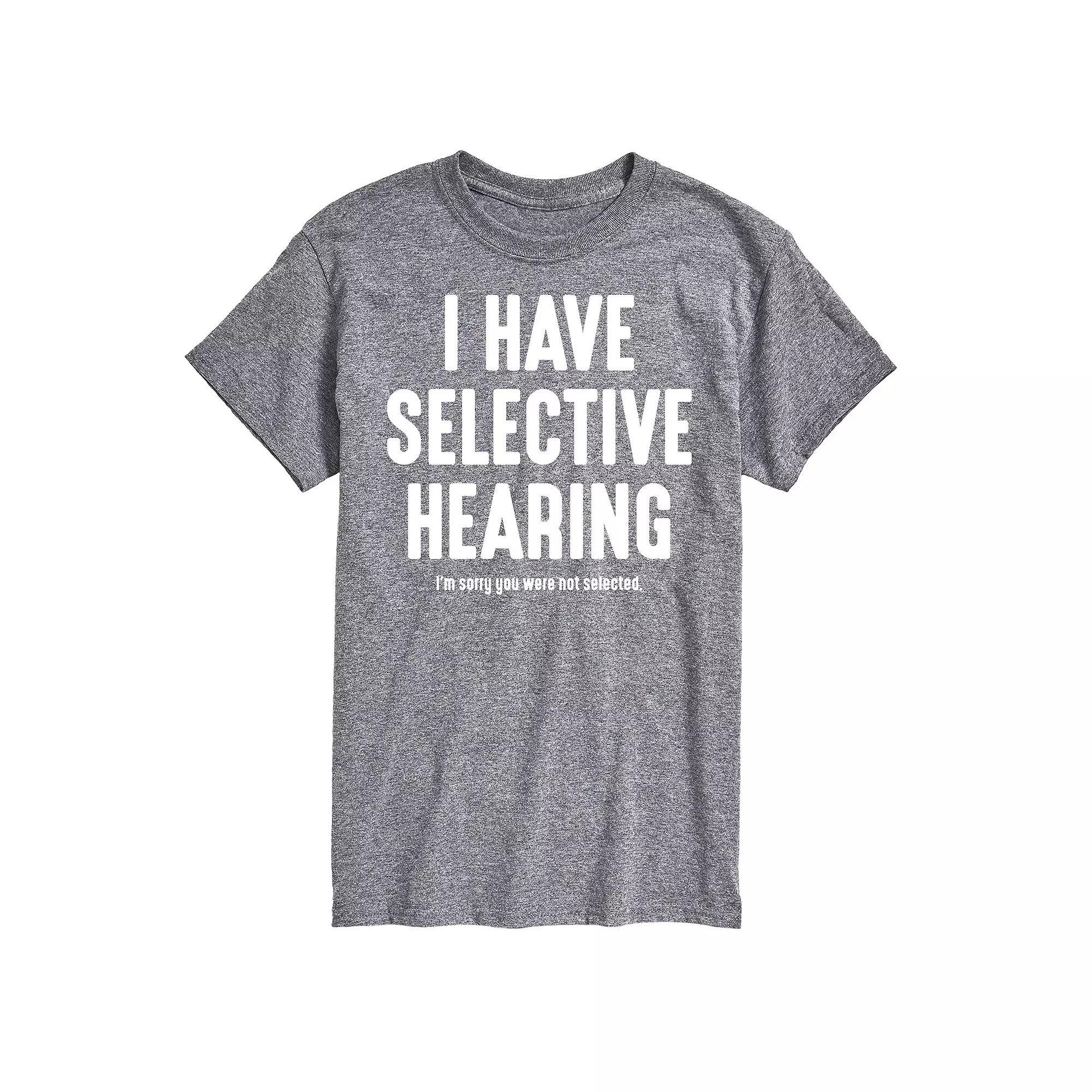 Big & Tall Selective Hearing Graphic Tee, Men's, Size: 5XB, Gray Product Image