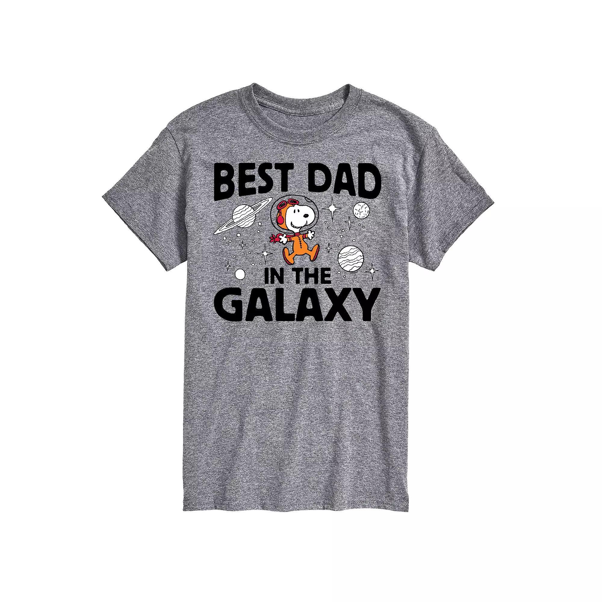 Big & Tall Peanuts Best Dad In Galaxy Snoopy Graphic Tee, Men's, Size: XL Tall, Gray Product Image