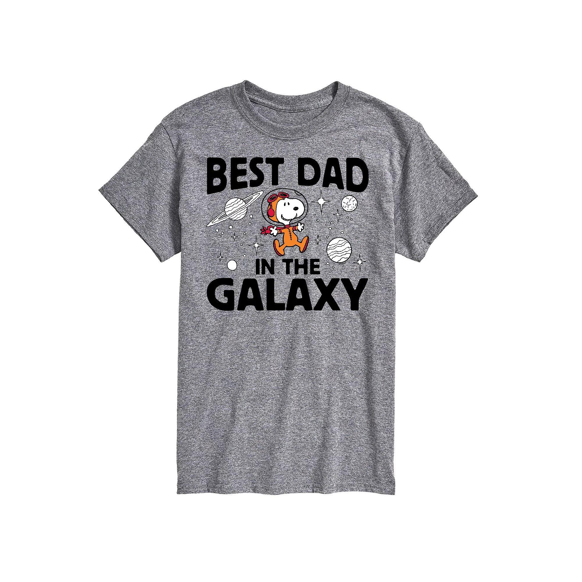 Men's Peanuts Best Dad In The Galaxy Graphic Tee, Size: Small, Gray Product Image