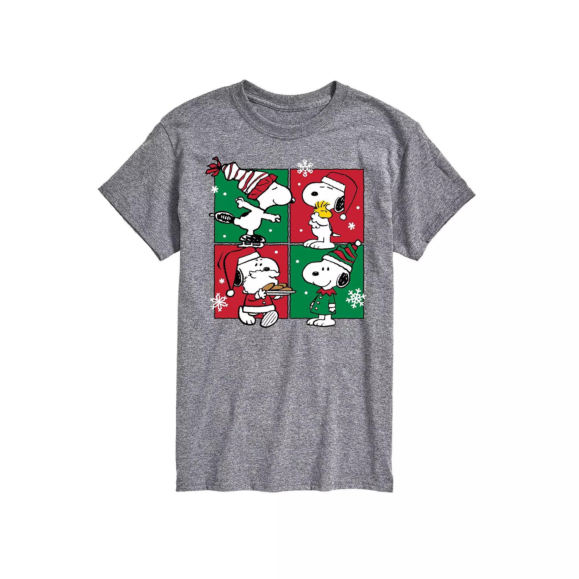 Men's Peanuts Christmas Grid Tee,  Product Image