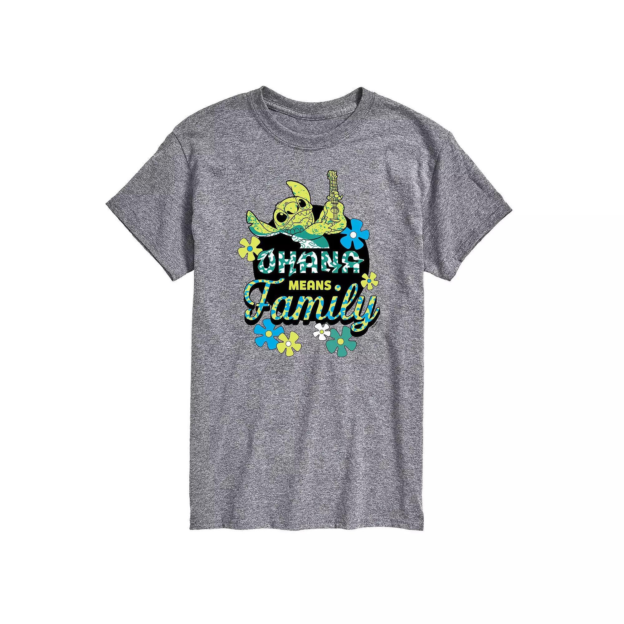 Disney's Lilo & Stitch Big & Tall Ohana Means Family Graphic Tee, Men's, Size: 6XB, Gray Product Image