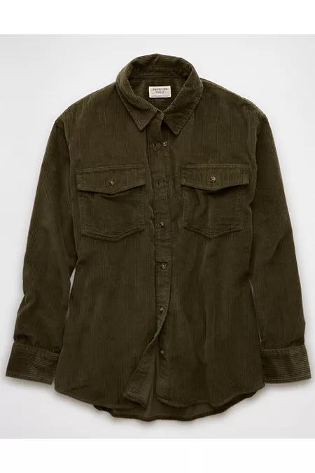 AE Oversized Corduroy Shacket Womens Product Image