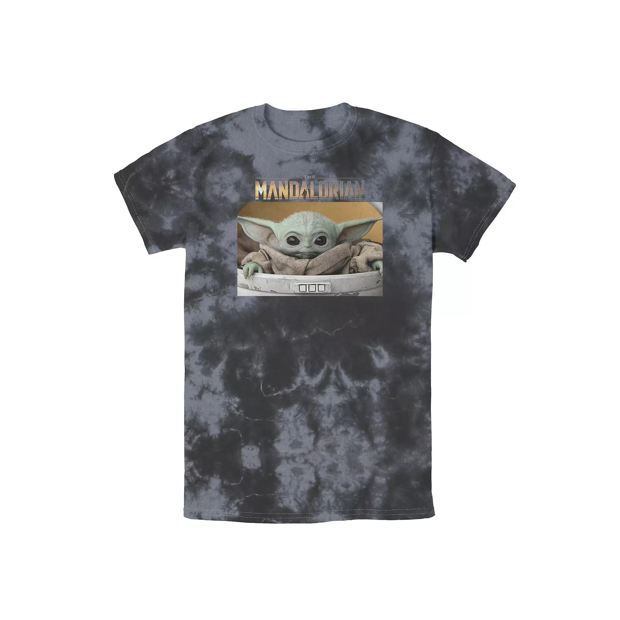Mens Star Wars The Mandalorian The Child Big Eyes Portrait Logo Tee, Boys Product Image