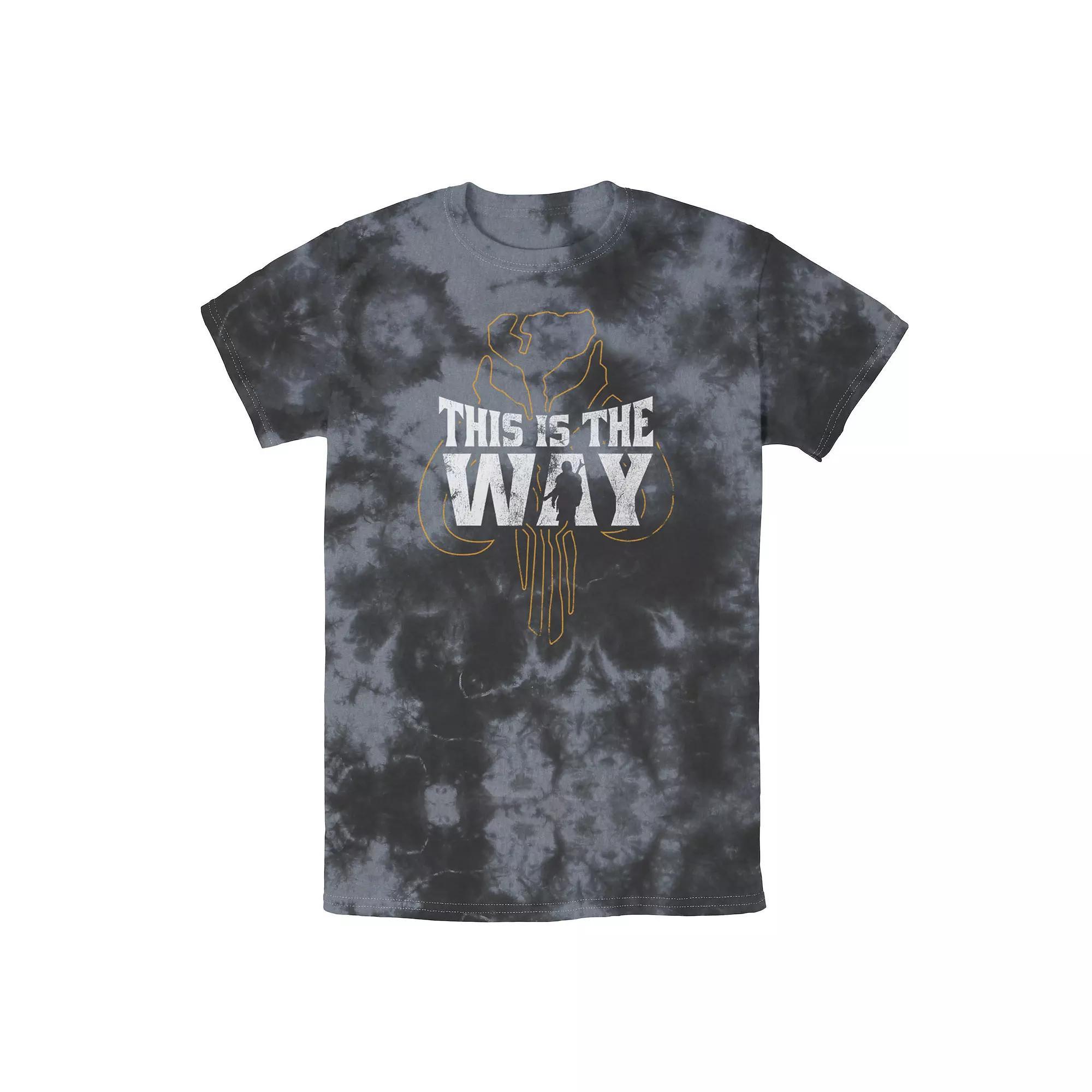 Men's Star Wars The Mandalorian This Is The Way Mythosaur Overlay Tee, Boy's, Size: Large, Black Grey Product Image