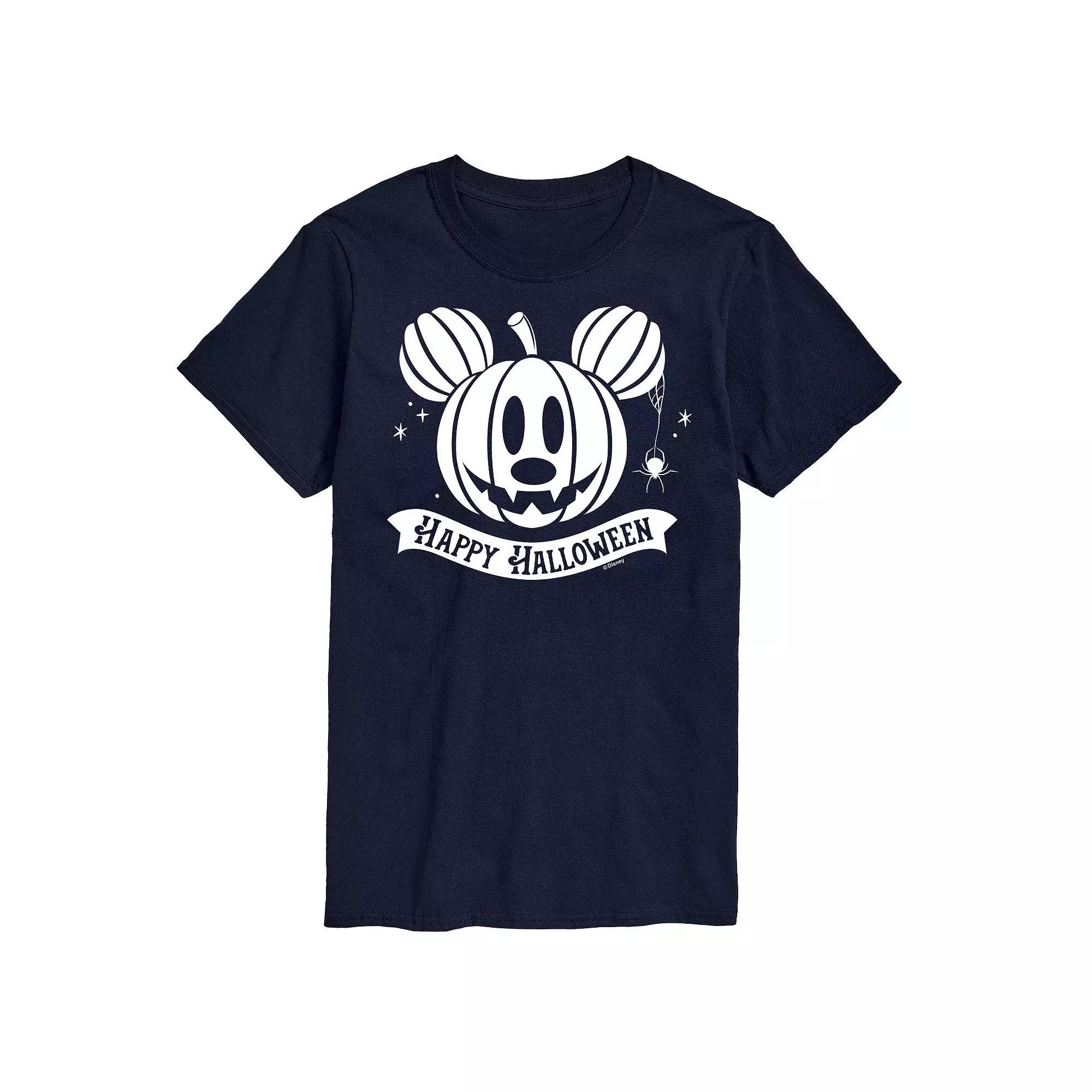 Disney's Mickey Mouse Men's Happy Halloween Pumpkin Graphic Tee,  Product Image