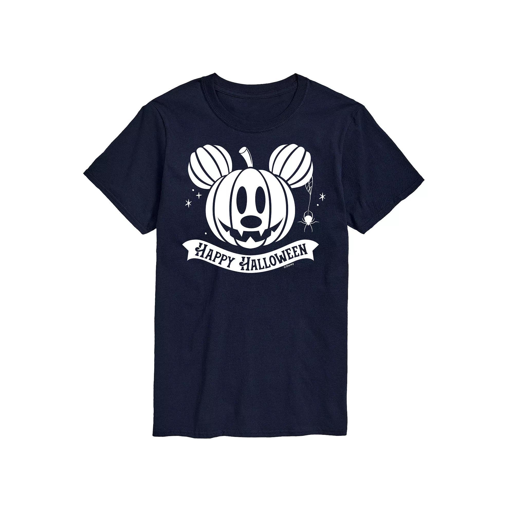 Disney's Mickey Mouse Men's Happy Halloween Pumpkin Graphic Tee,  Product Image
