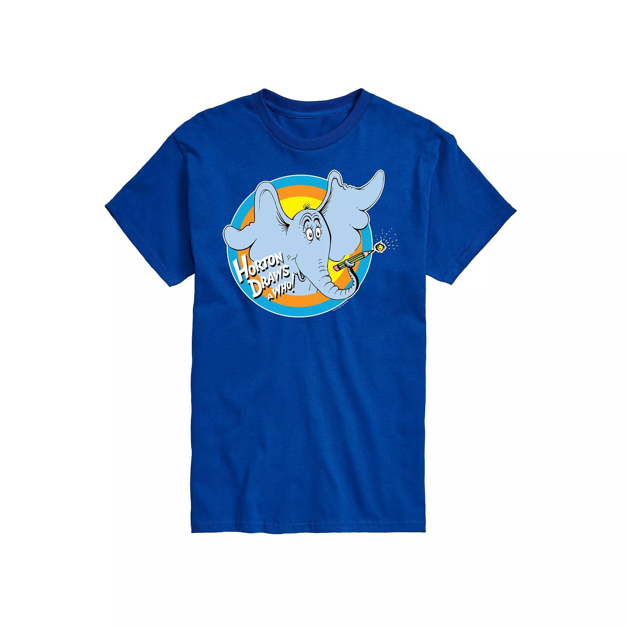 Big & Tall Dr Suess Horton Draws A Who Tee, Men's, Size: 5XB, Blue Product Image