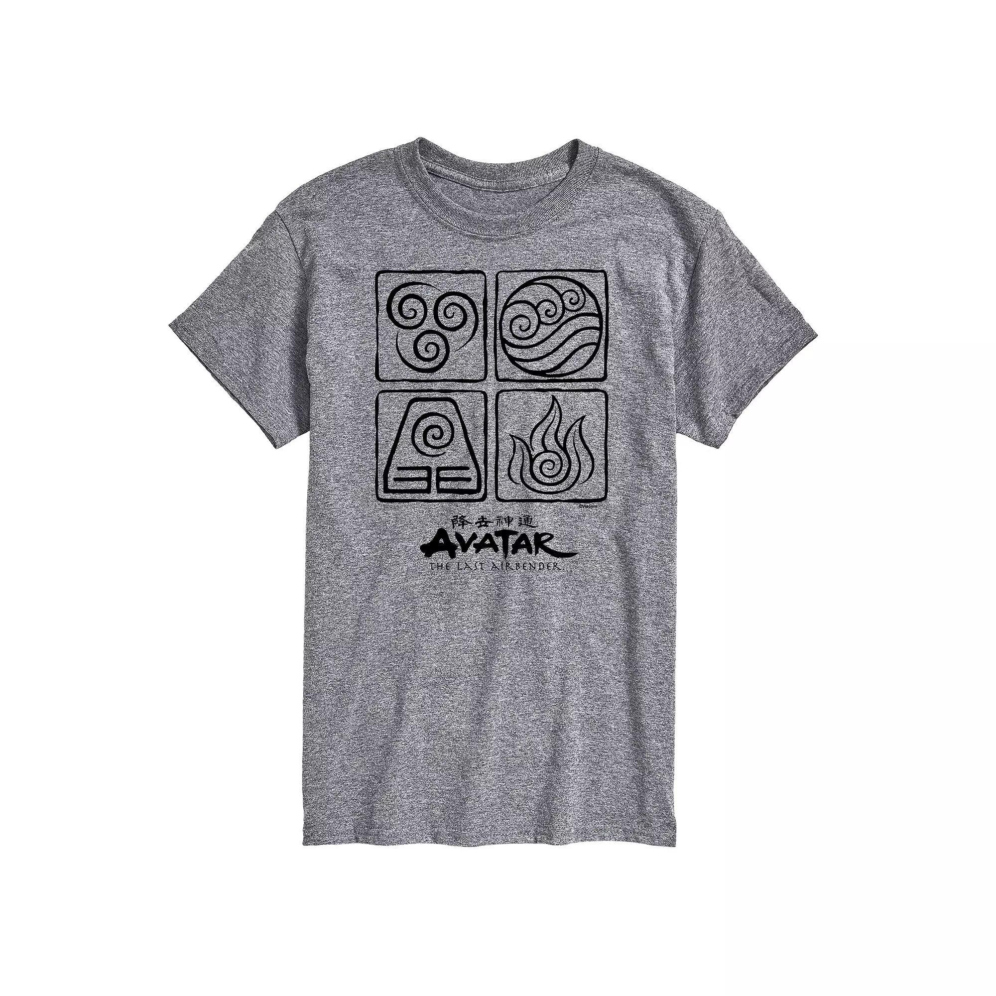 Big & Tall Avatar The Last Airbender Four Elements Graphic Tee, Men's, Size: XXL Tall, Gray Product Image